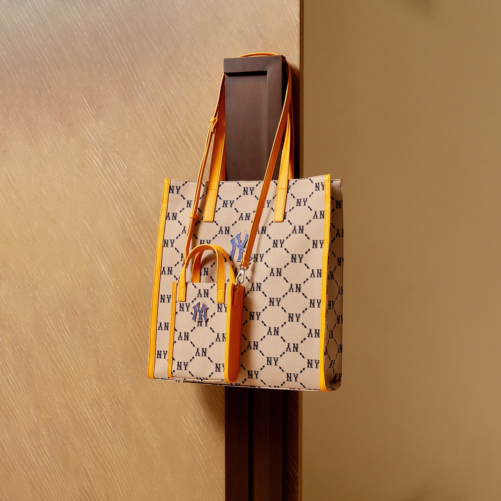 743 - Túi MLB Tote Mono Diamond Jackquard NY Beige - Be