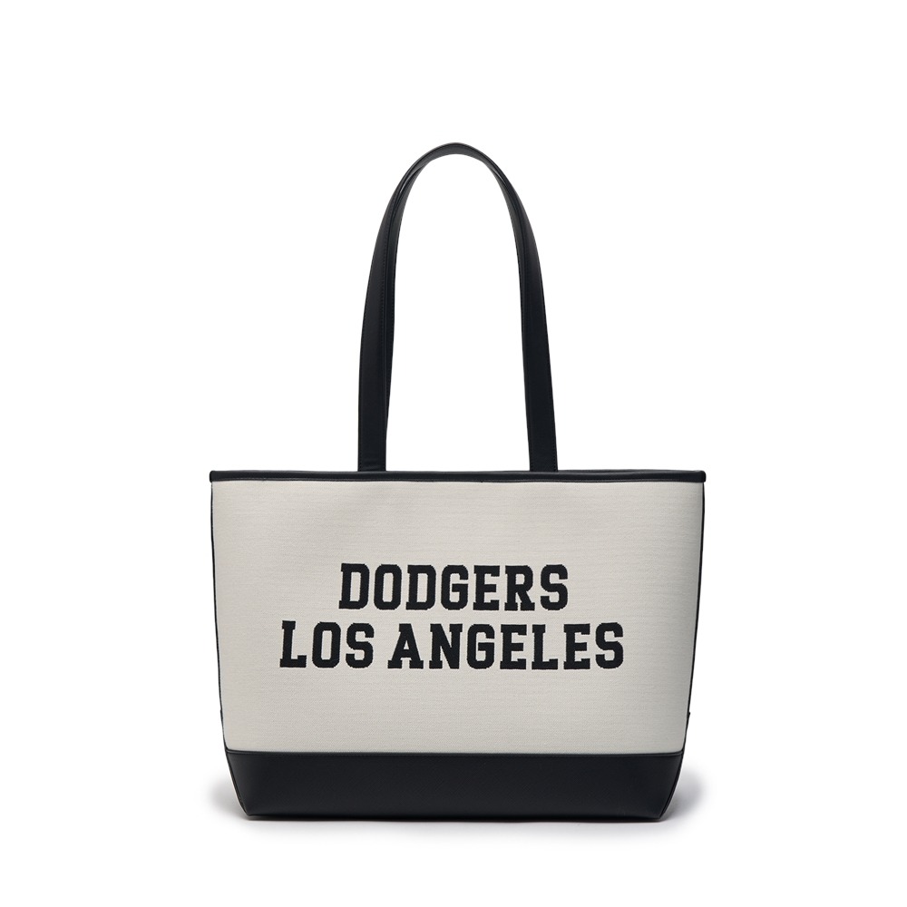 1143 - Túi MLB Varsity Jacquard Shopper Bag LA Dodgers Cream 3AORL104N 07CRM [HÀNG CHÍNH HÃNG]