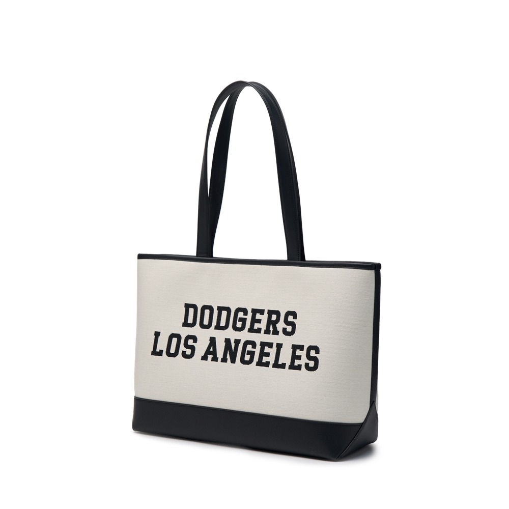 1143 - Túi MLB Varsity Jacquard Shopper Bag LA Dodgers Cream 3AORL104N 07CRM [HÀNG CHÍNH HÃNG]