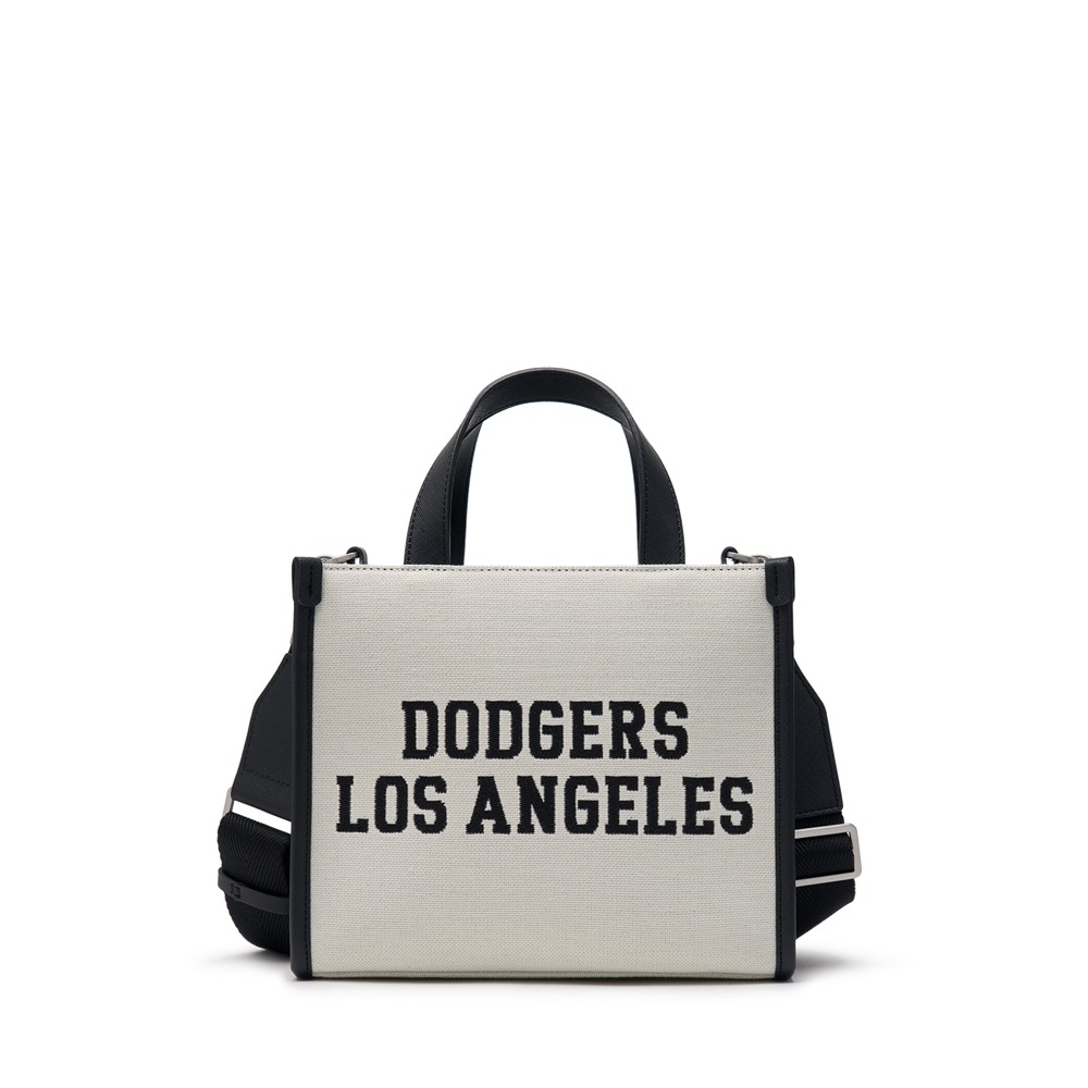 1135 - Túi MLB Korea Varsity Jacquard Tote Bag LA Dodgers Cream - Code 3AORS024N 07CRM [HÀNG CHÍNH HÃNG]