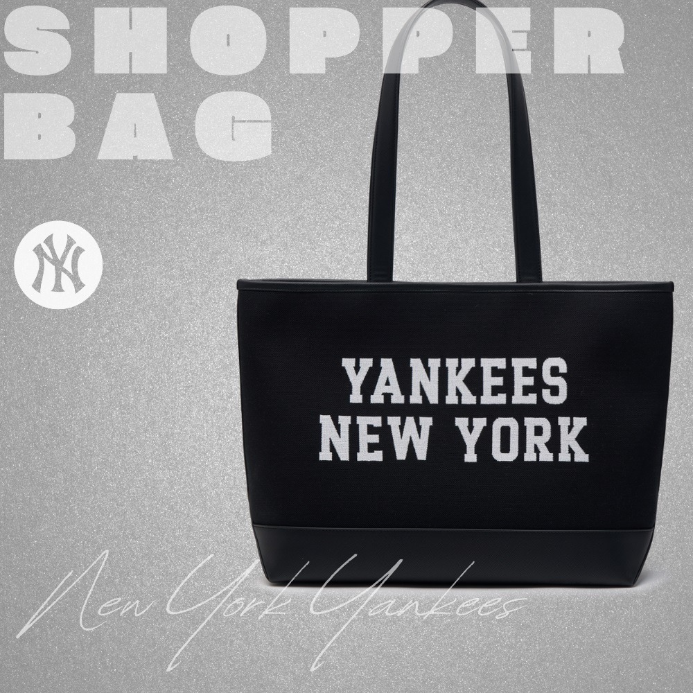 1142 - Túi MLB Varsity Jacquard Shopper Bag New York Yankees Black - Code 3AORL104N 50BKS[HÀNG CHÍNH HÃNG]