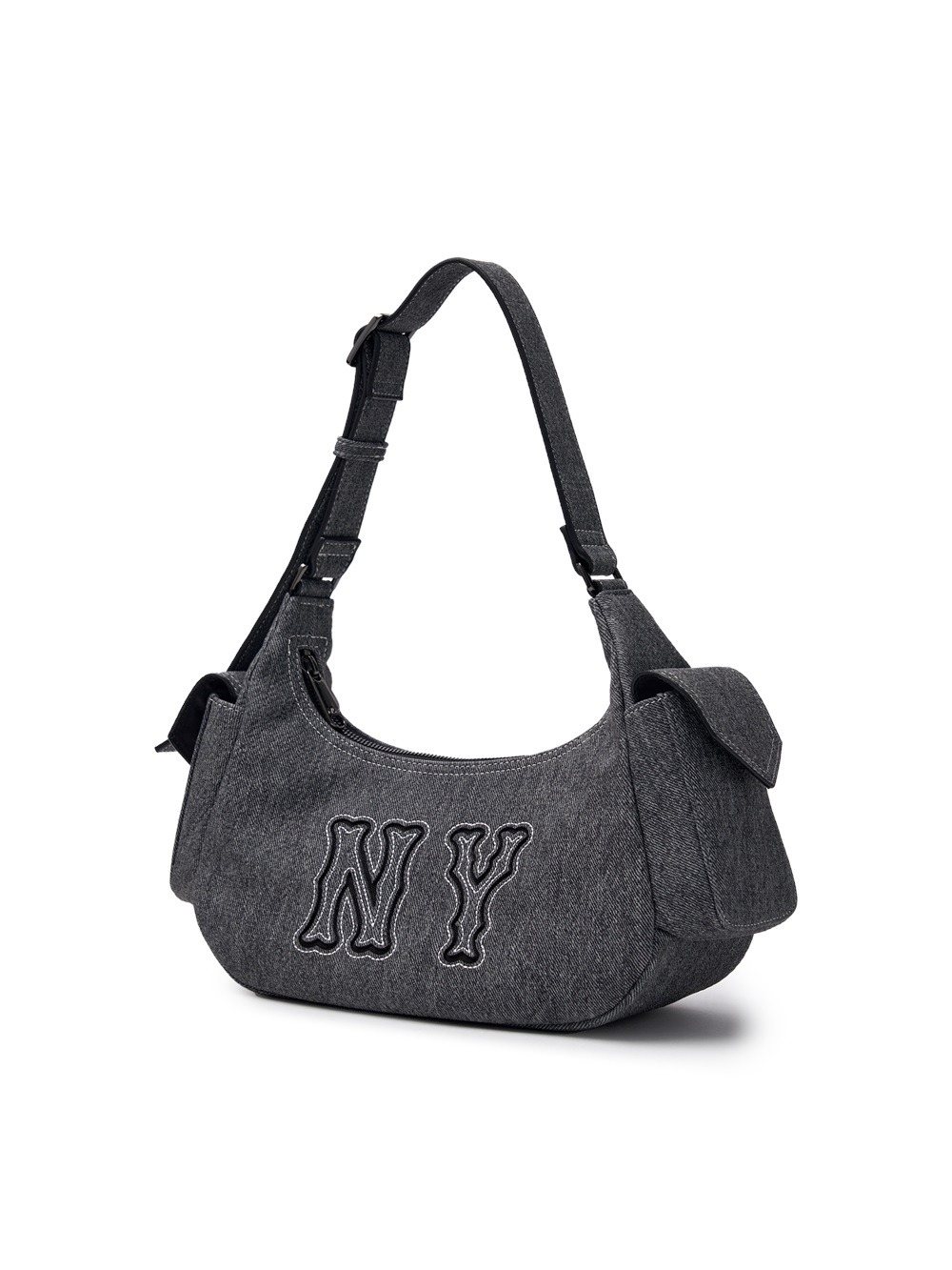 1221 - Túi MLB Basic Mega Logo Denim Cargo Bag New York Yankees Black 3ABQM034N-50BKS [HÀNG CHÍNH HÃNG]