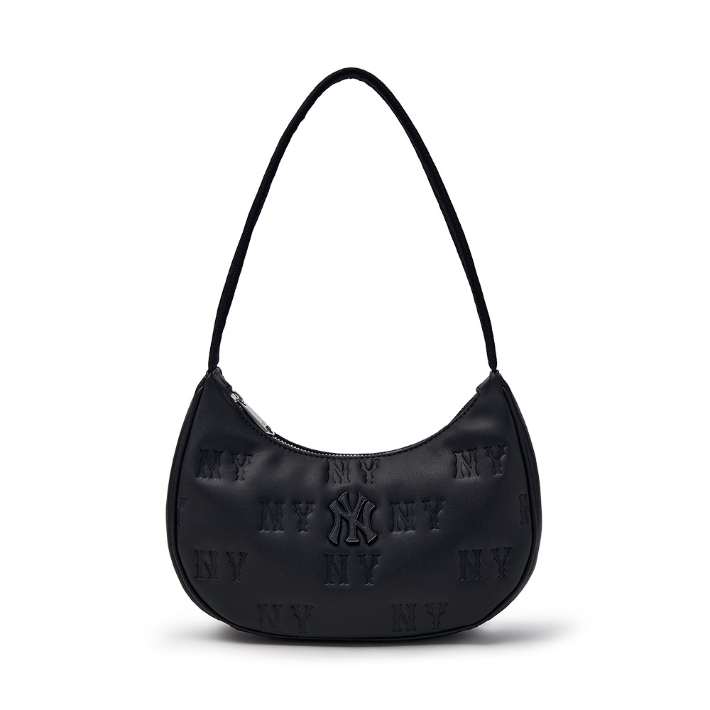 1157 - Túi Kẹp Nách MLB Hobo Embo Monogram New York Yankees 3ABQS024N- 50BKS Đen  [HÀNG CHÍNH HÃNG]