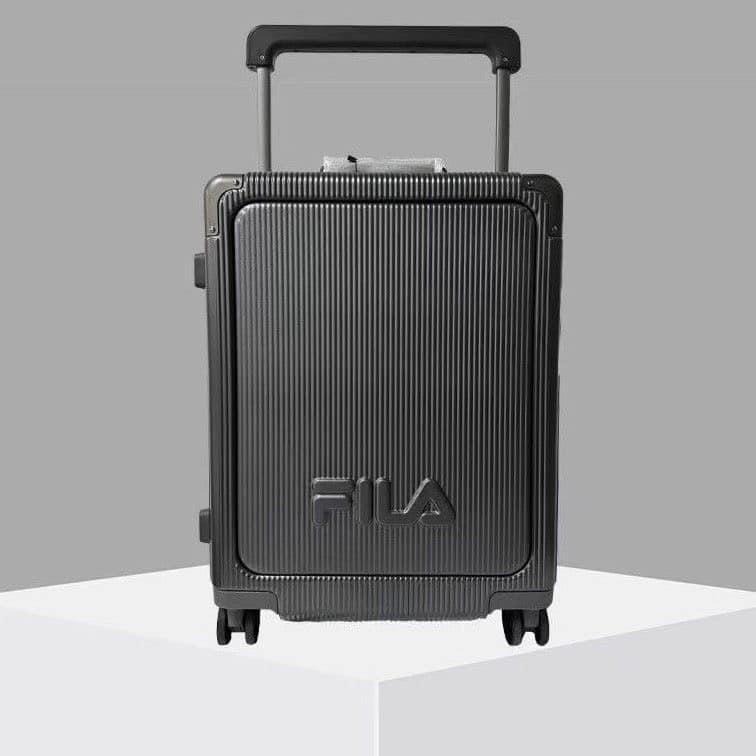734 -  Vali Fila Embossed Logo - Size Cabin 22 Xách Tay - Đen Chì [HÀNG CHÍNH HÃNG]