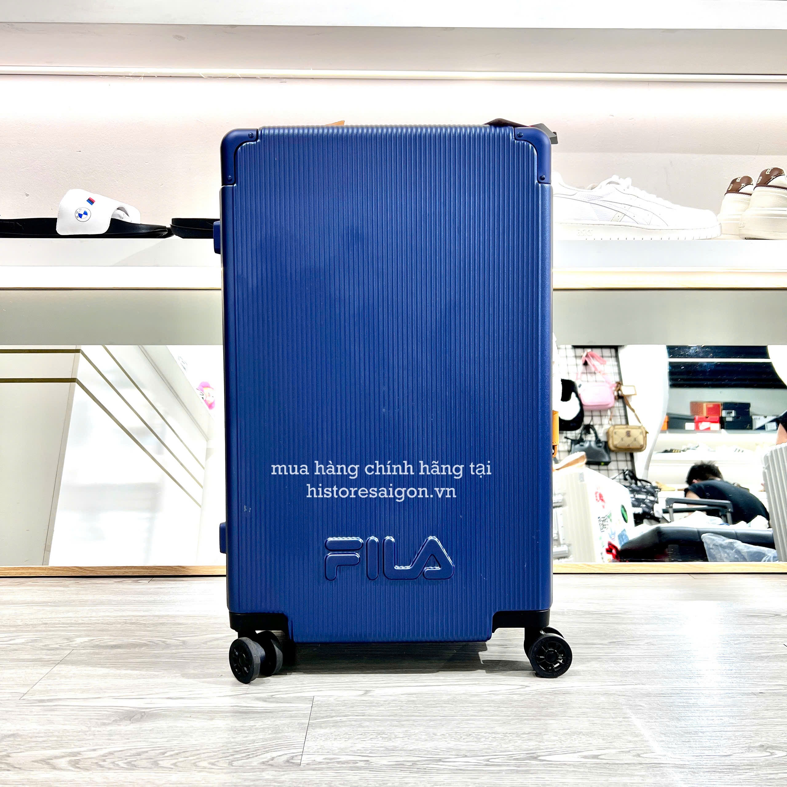 2728 - Vali Fila Xanh LV Size 24 Ký Gửi Embossed Logo [HÀNG CHÍNH HÃNG]