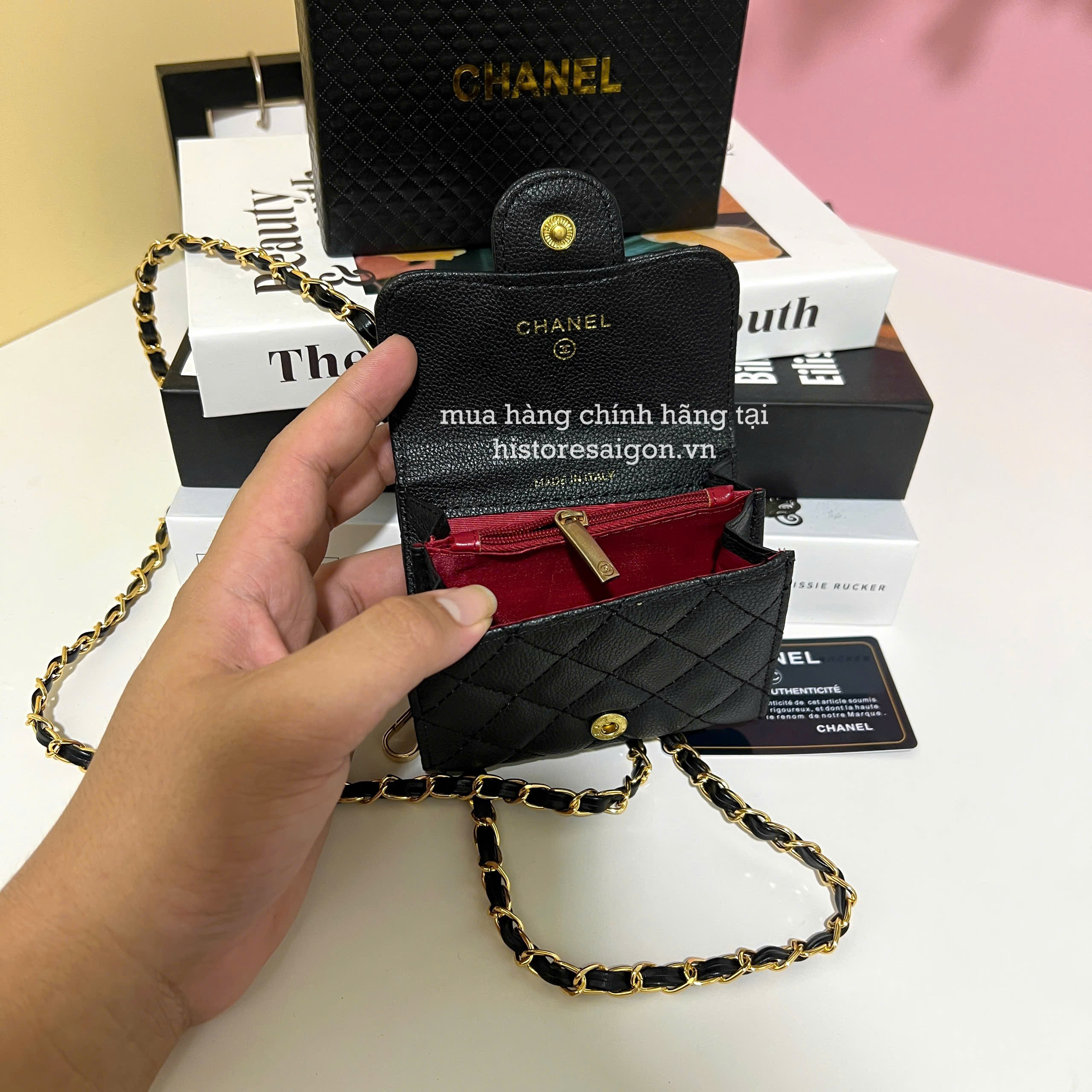 2590 - Ví Chanel Classic Gift Đen (Gift Hãng Tặng Khách) [HÀNG CHÍNH HÃNG]