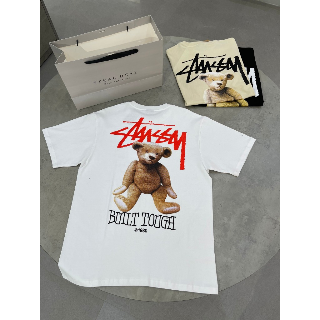 852 -  Áo Stussy Built Tough Bear - White - Code 1904893 [HÀNG CHÍNH HÃNG]