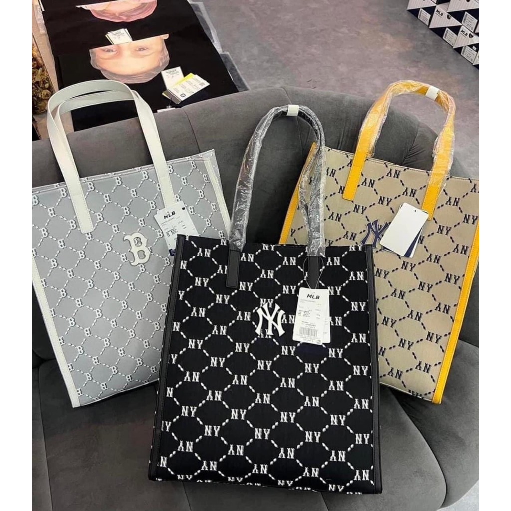 743 -  Túi MLB Tote Mono Diamond Jackquard NY Beige - Be - Code 3AORM012N 50BGS [HÀNG CHÍNH HÃNG]