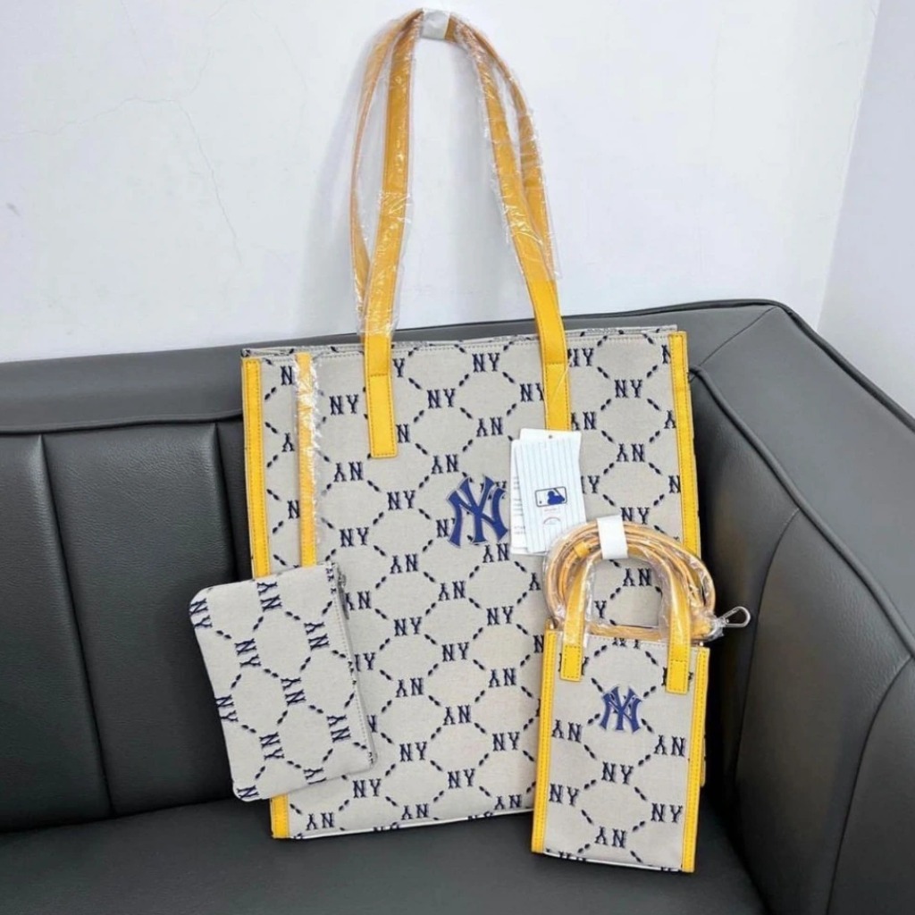 743 -  Túi MLB Tote Mono Diamond Jackquard NY Beige - Be - Code 3AORM012N 50BGS [HÀNG CHÍNH HÃNG]