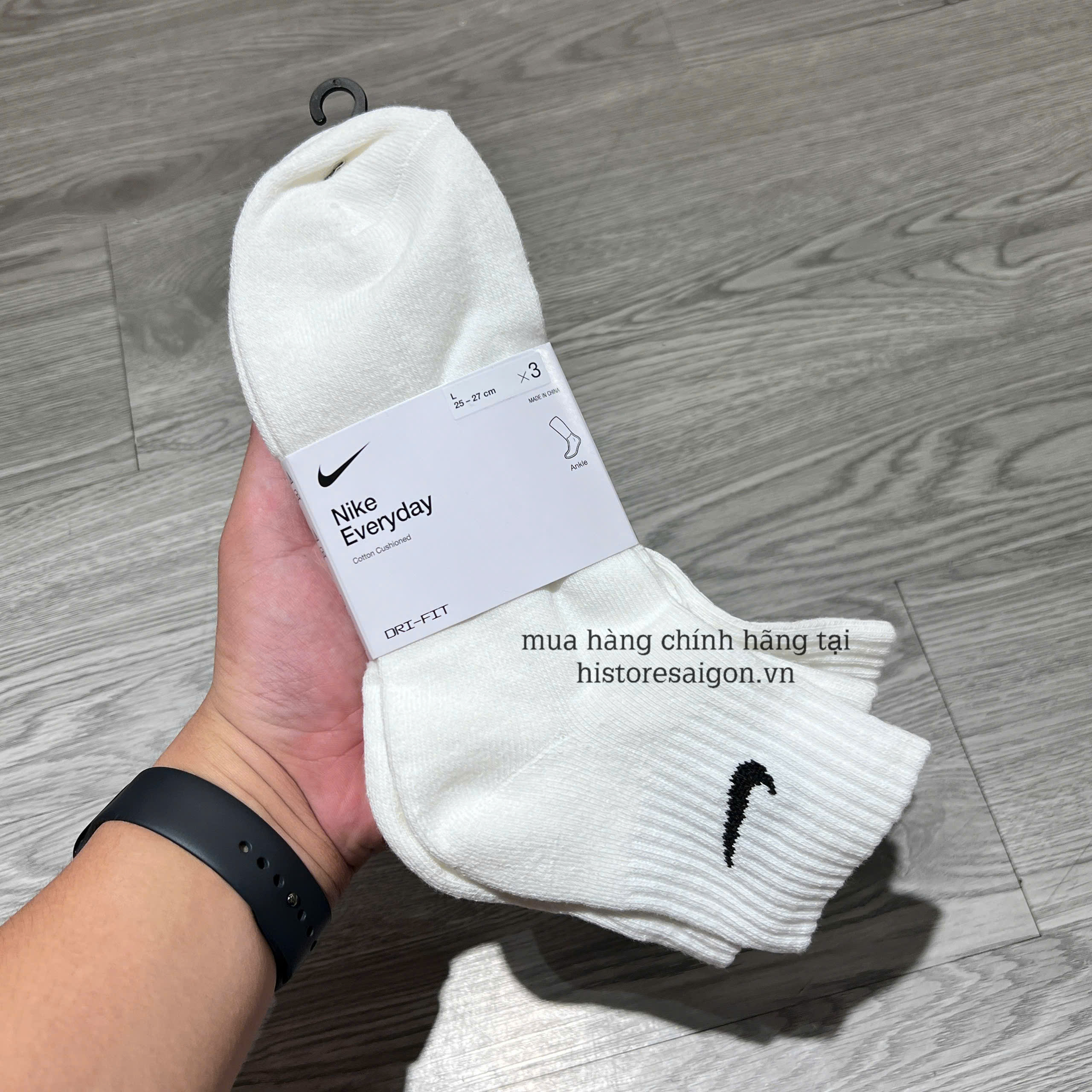 2665 - Vớ Nike Everyday Lightweight White SX7676-100 Pack 3 Đôi [HÀNG CHÍNH HÃNG]