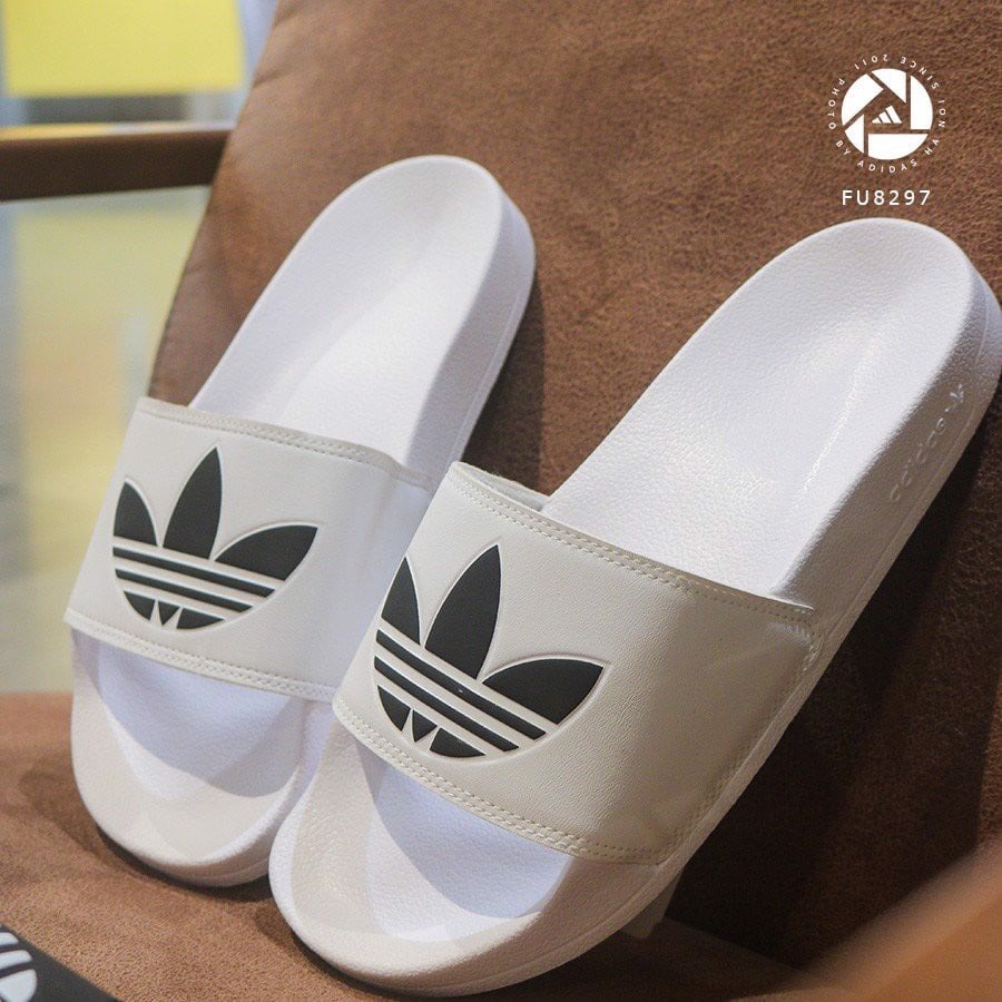 010 - [HÀNG CHÍNH HÃNG] Dép Adidas Adilette Lite - Trắng - Logo đen