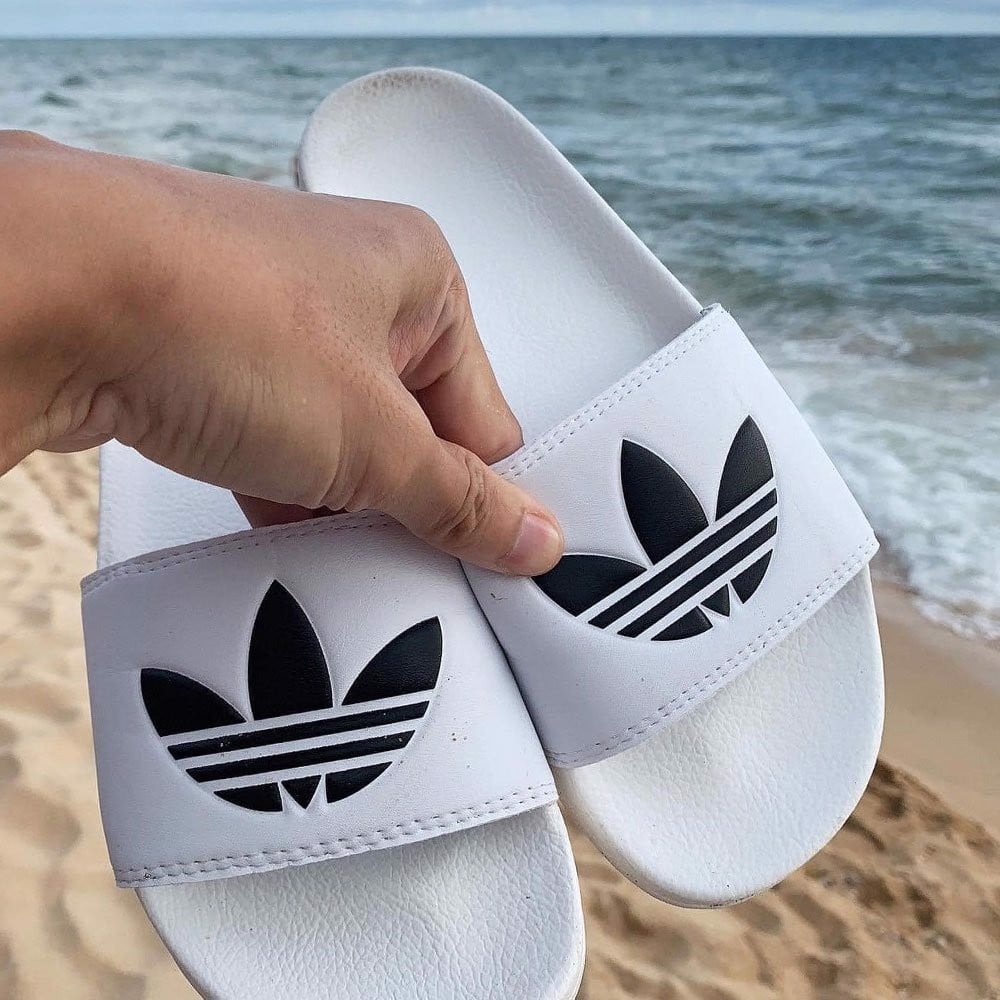 010 - [HÀNG CHÍNH HÃNG] Dép Adidas Adilette Lite - Trắng - Logo đen