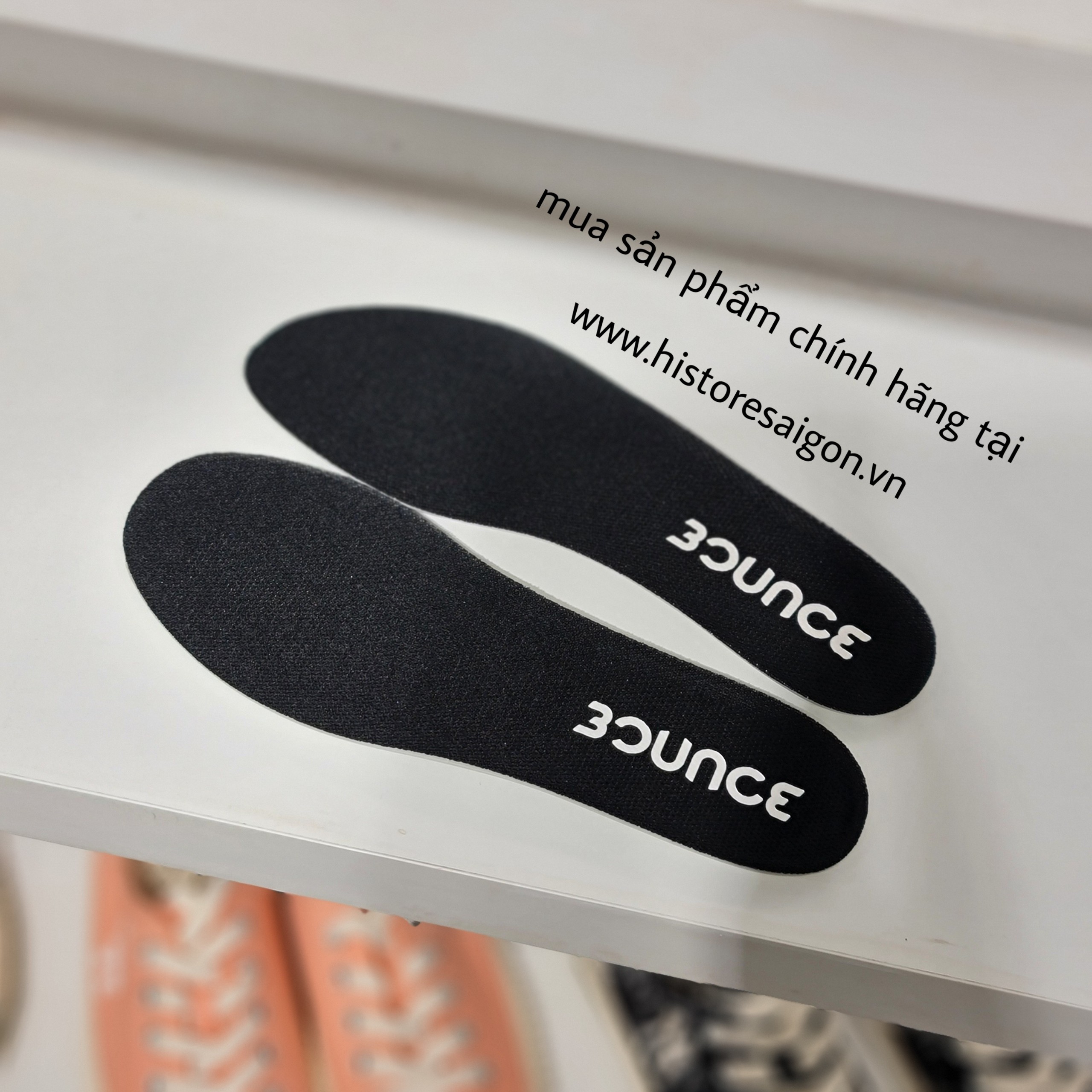 107 -  Lót giày Adidas Bounce - Đen chữ Trắng [HÀNG CHÍNH HÃNG]