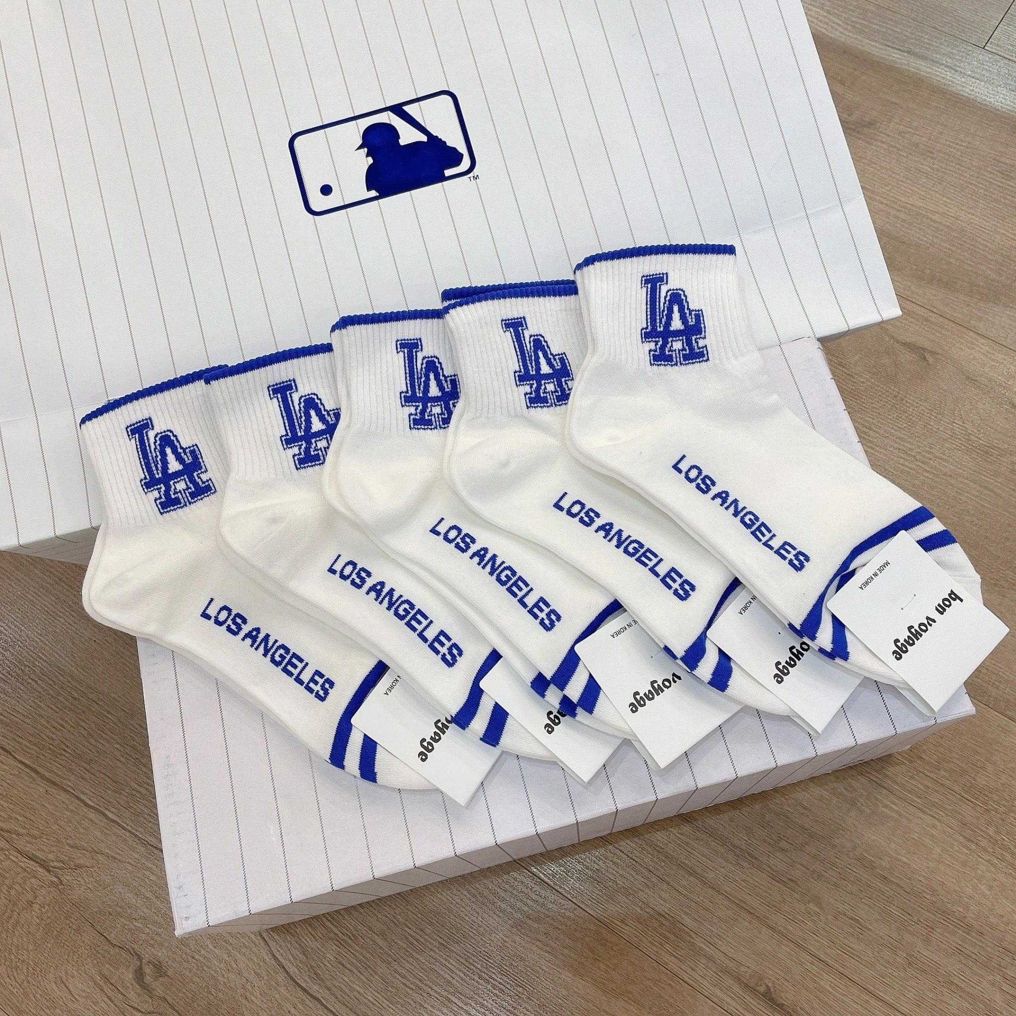245 -  Vớ/Tất Korea MLB Thể Thao - Cổ Lửng - LA Xanh Dương [HÀNG CHÍNH HÃNG]