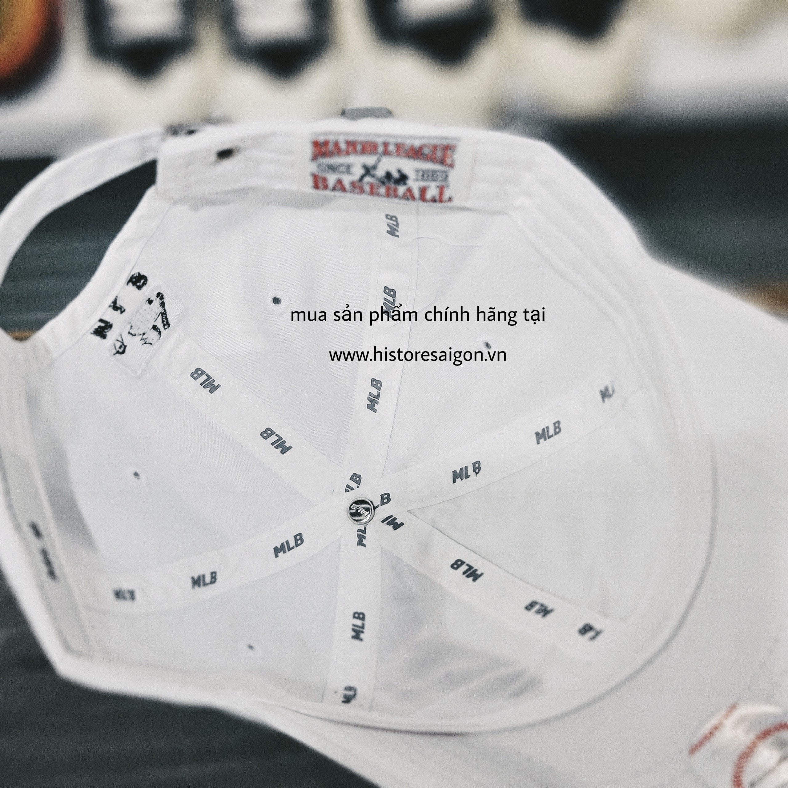 065 -  Nón MLB Trắng LA [HÀNG CHÍNH HÃNG]
