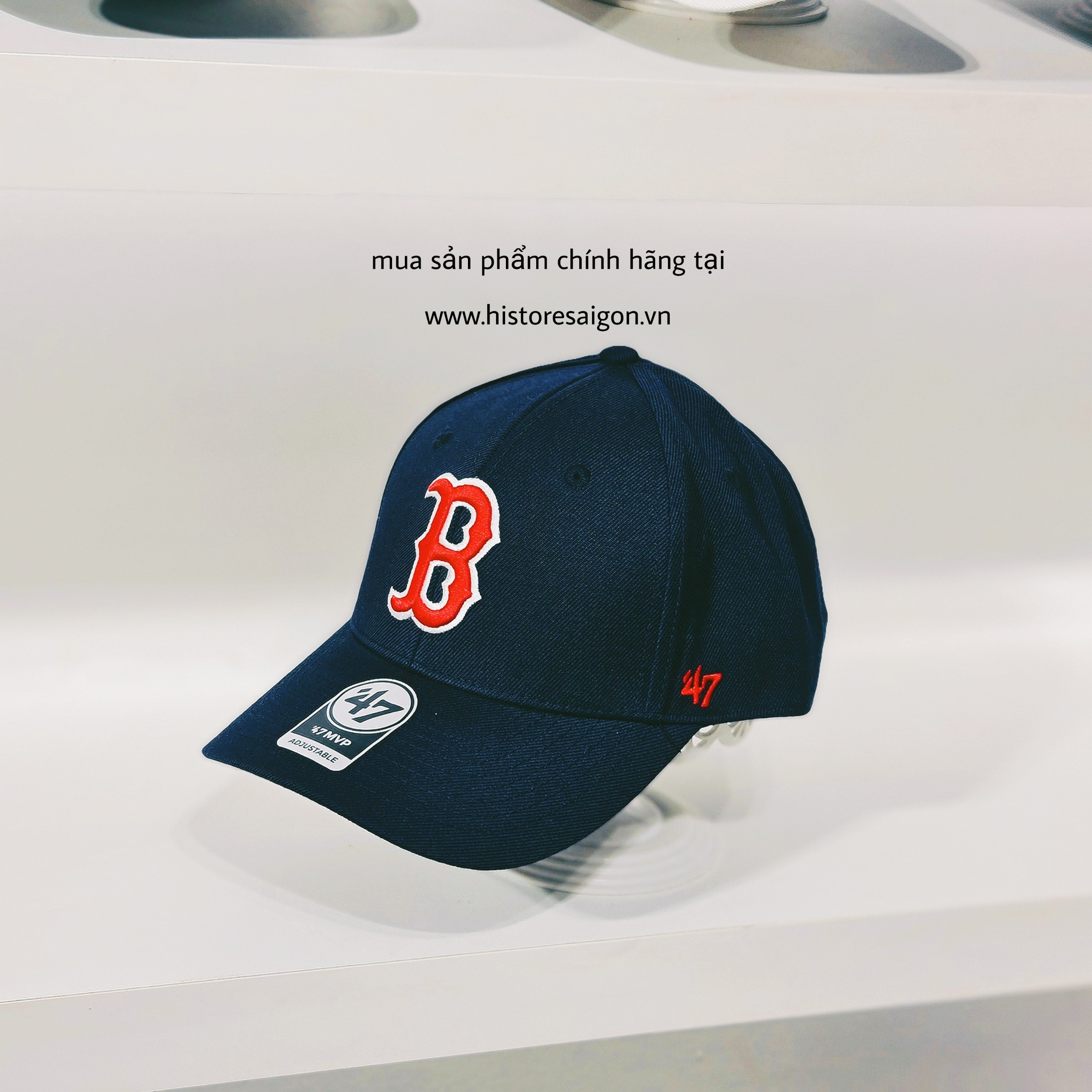 040 -  Nón New Era - Xanh Dương Navy - B đỏ [HÀNG CHÍNH HÃNG]
