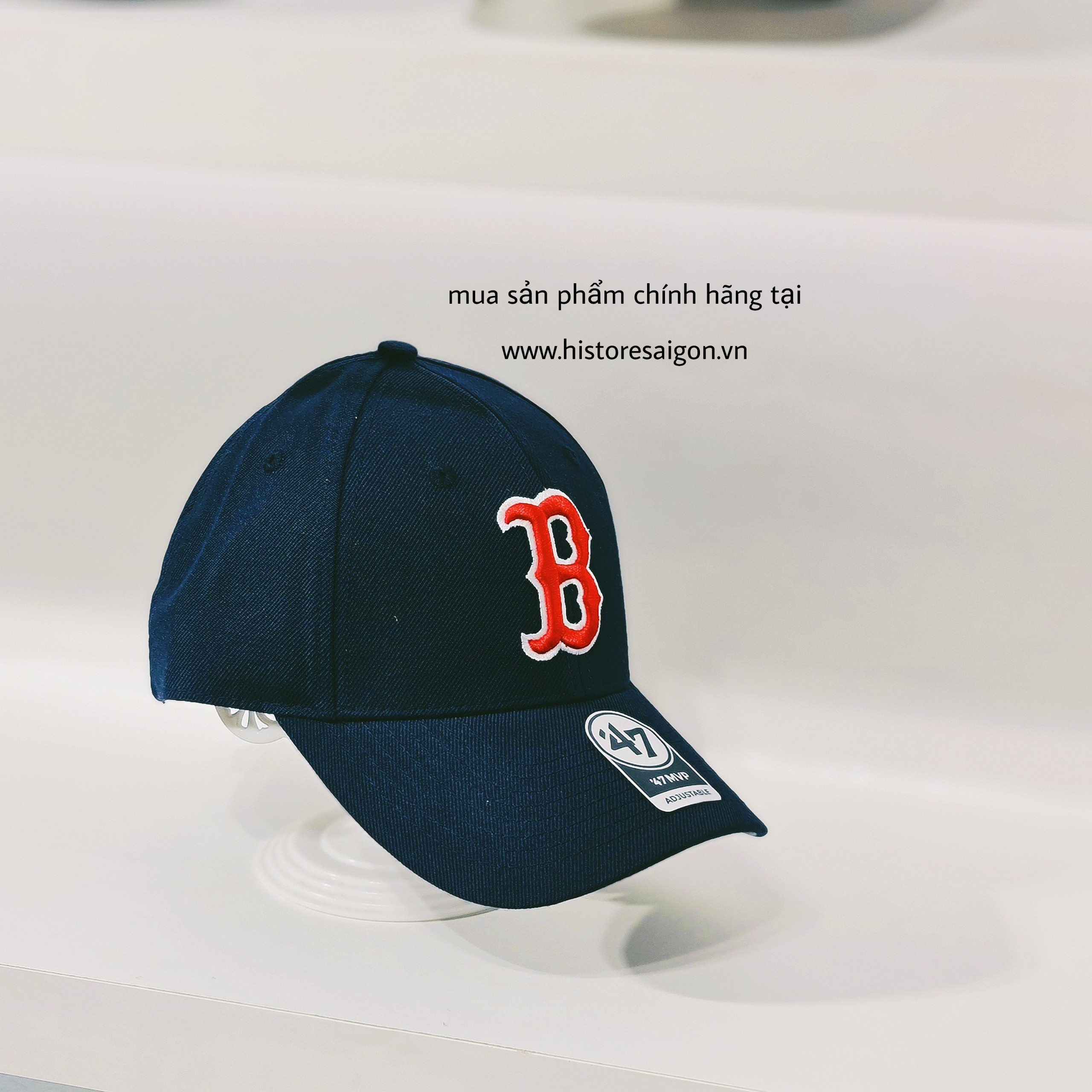 040 -  Nón New Era - Xanh Dương Navy - B đỏ [HÀNG CHÍNH HÃNG]