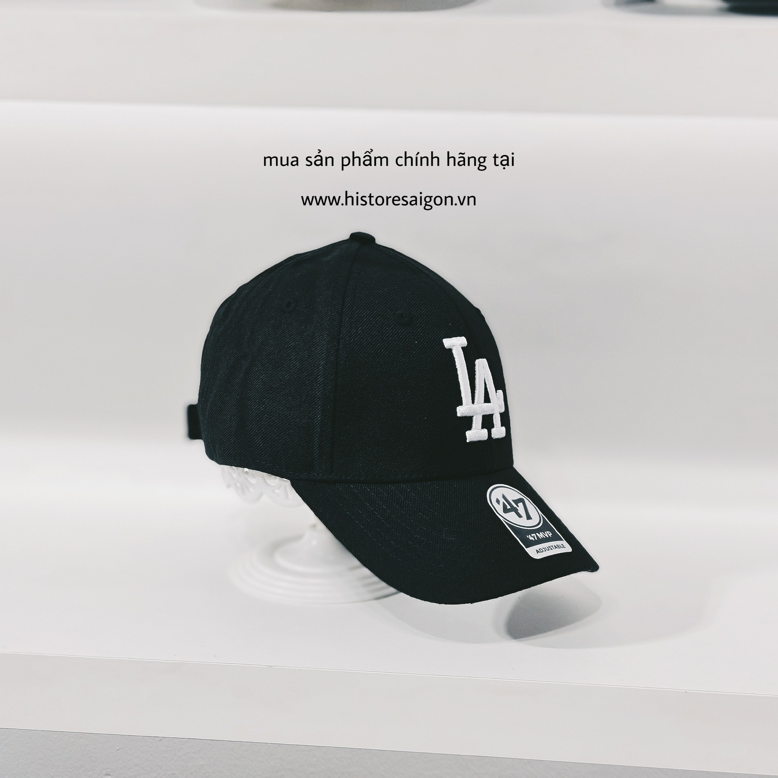 037 -  Nón New Era - Đen - LA Chữ Trắng [HÀNG CHÍNH HÃNG]