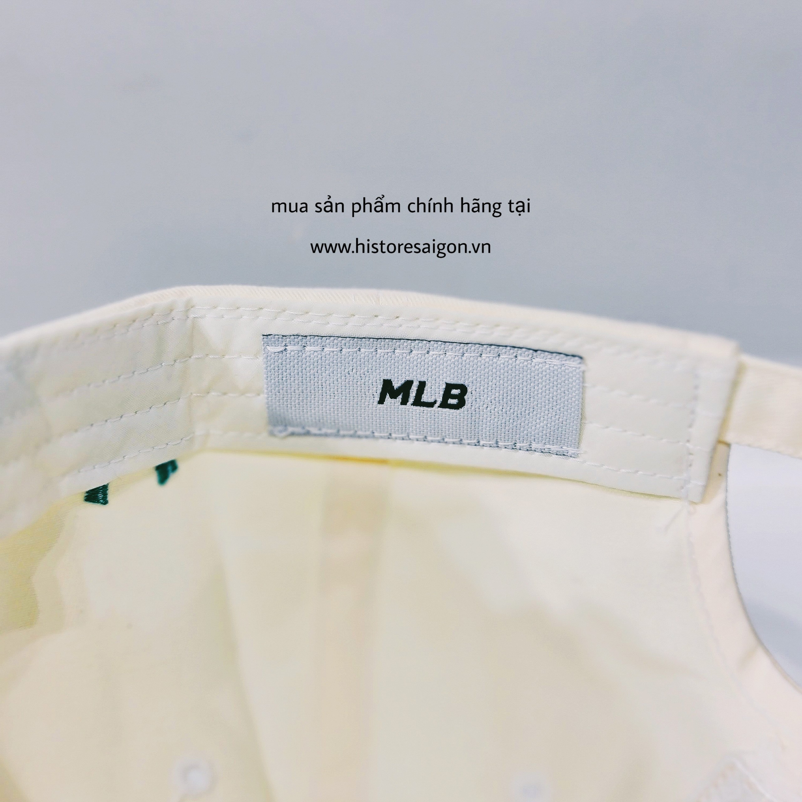 042 -  Nón MLB Trắng Kem - Yankee xanh lá [HÀNG CHÍNH HÃNG]