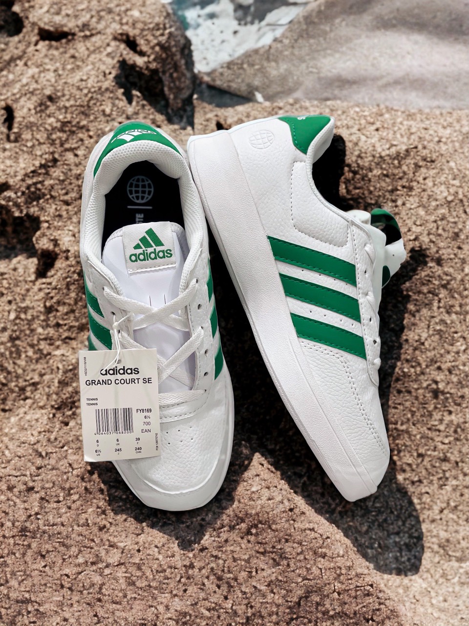 251 -  Giày Adidas Break Net 2.0 - Wht/Gre - Trắng Sọc Xanh Lá [HÀNG CHÍNH HÃNG]