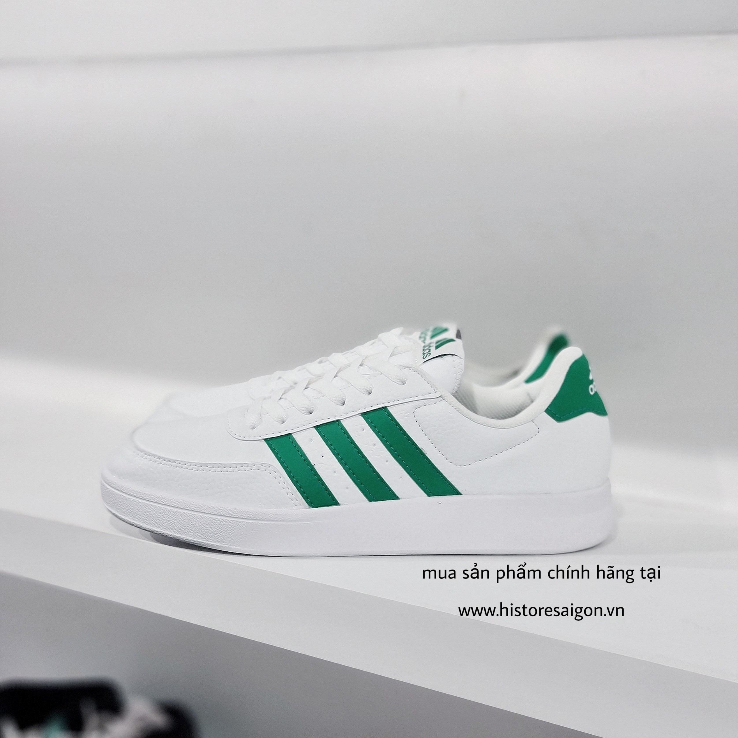 251 -  Giày Adidas Break Net 2.0 - Wht/Gre - Trắng Sọc Xanh Lá [HÀNG CHÍNH HÃNG]