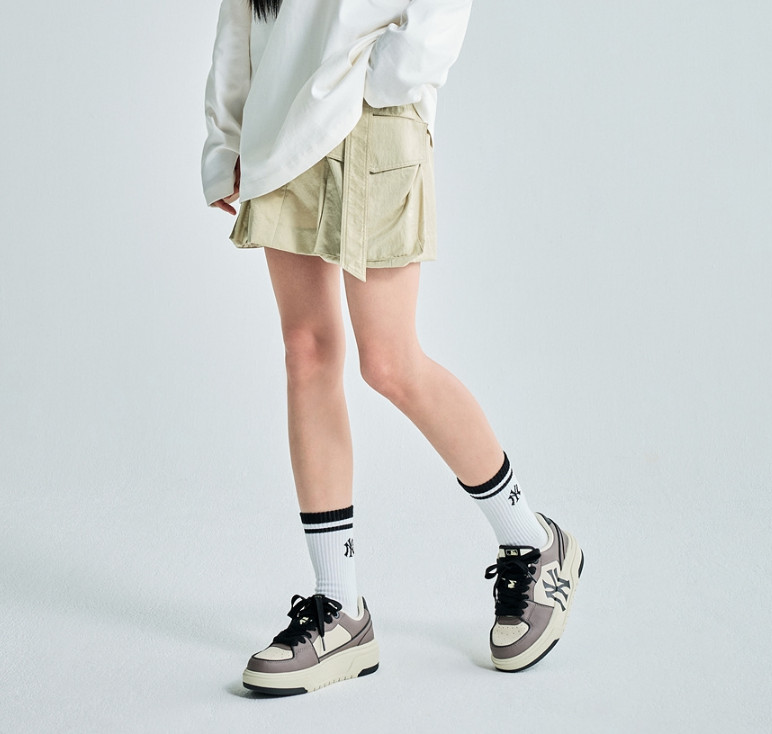 233 -  Giày MLB Chunky Liner Basic NY Nâu Vintage - Charcoal Grey - 3ASXCLB3N [HÀNG CHÍNH HÃNG]