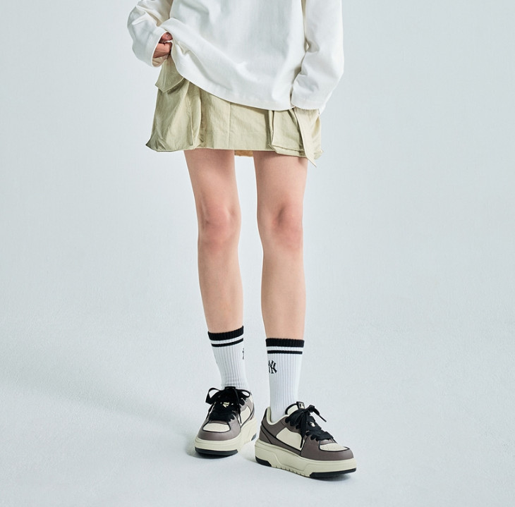 233 -  Giày MLB Chunky Liner Basic NY Nâu Vintage - Charcoal Grey - 3ASXCLB3N [HÀNG CHÍNH HÃNG]