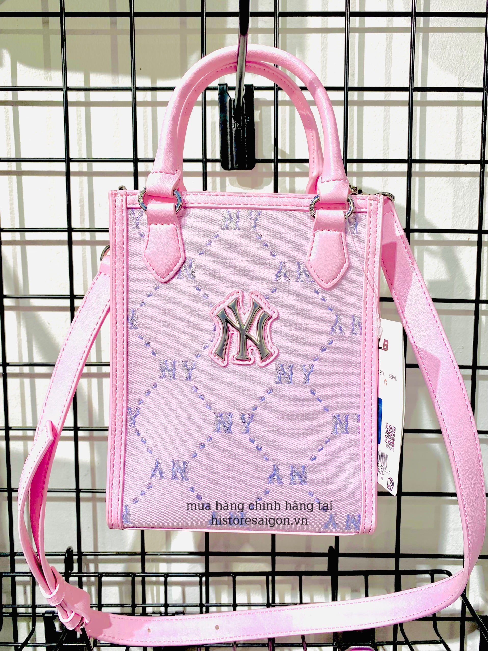 488 -  Túi MLB NY Monogram - Phonebag Dọc - Hồng Pinky - Code 7ACRMD34N 50PKL [HÀNG CHÍNH HÃNG]