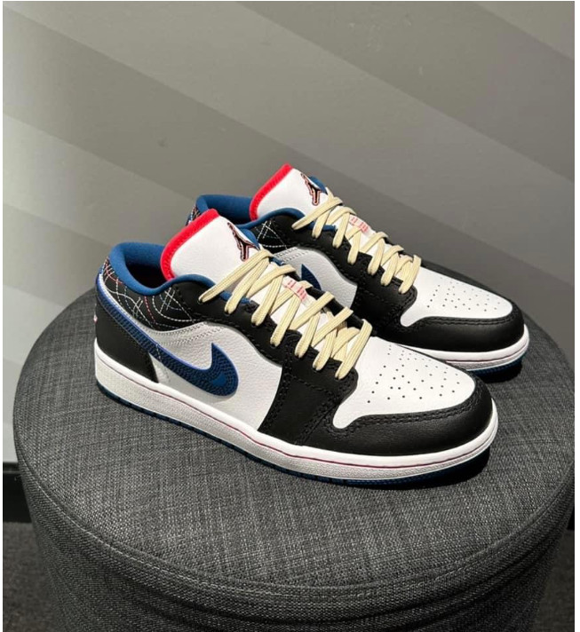 519 -  Giày Nike Air Jordan 1 Low Blue Sashiko FV3622 141 [HÀNG CHÍNH HÃNG]