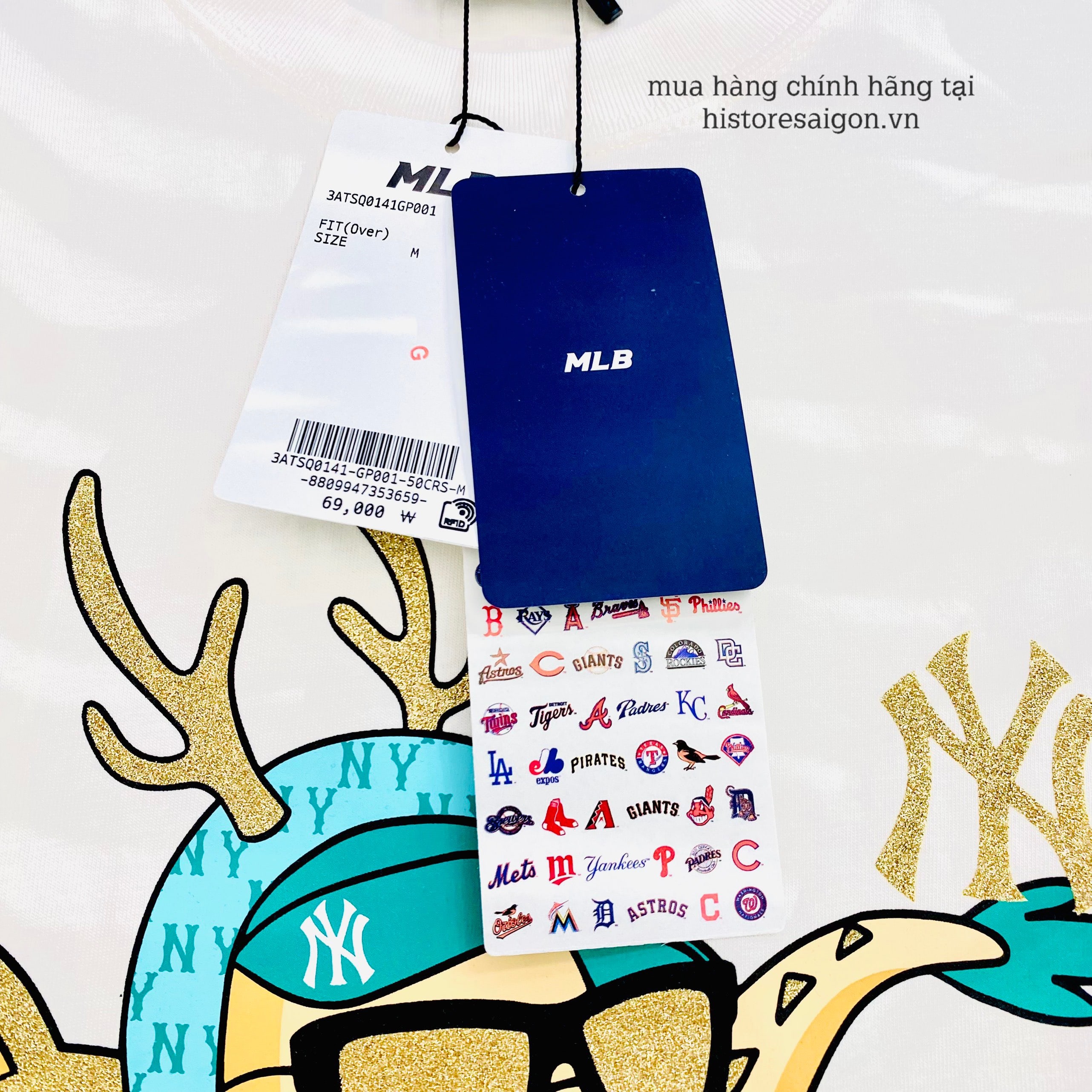 537 -  Áo MLB NY New Year Dragon - Tết 2024 Collection - Trắng Kem - Code 3ATSQ014-50CRS [HÀNG CHÍNH HÃNG]
