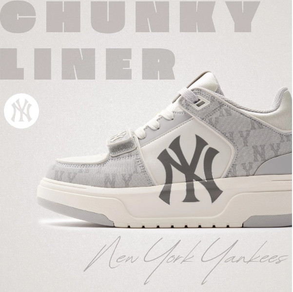 536 -  Giày MLB Liner Mid Monogram NY - Trắng Xám - Code 3ASXCDN3N-50GRS [HÀNG CHÍNH HÃNG]