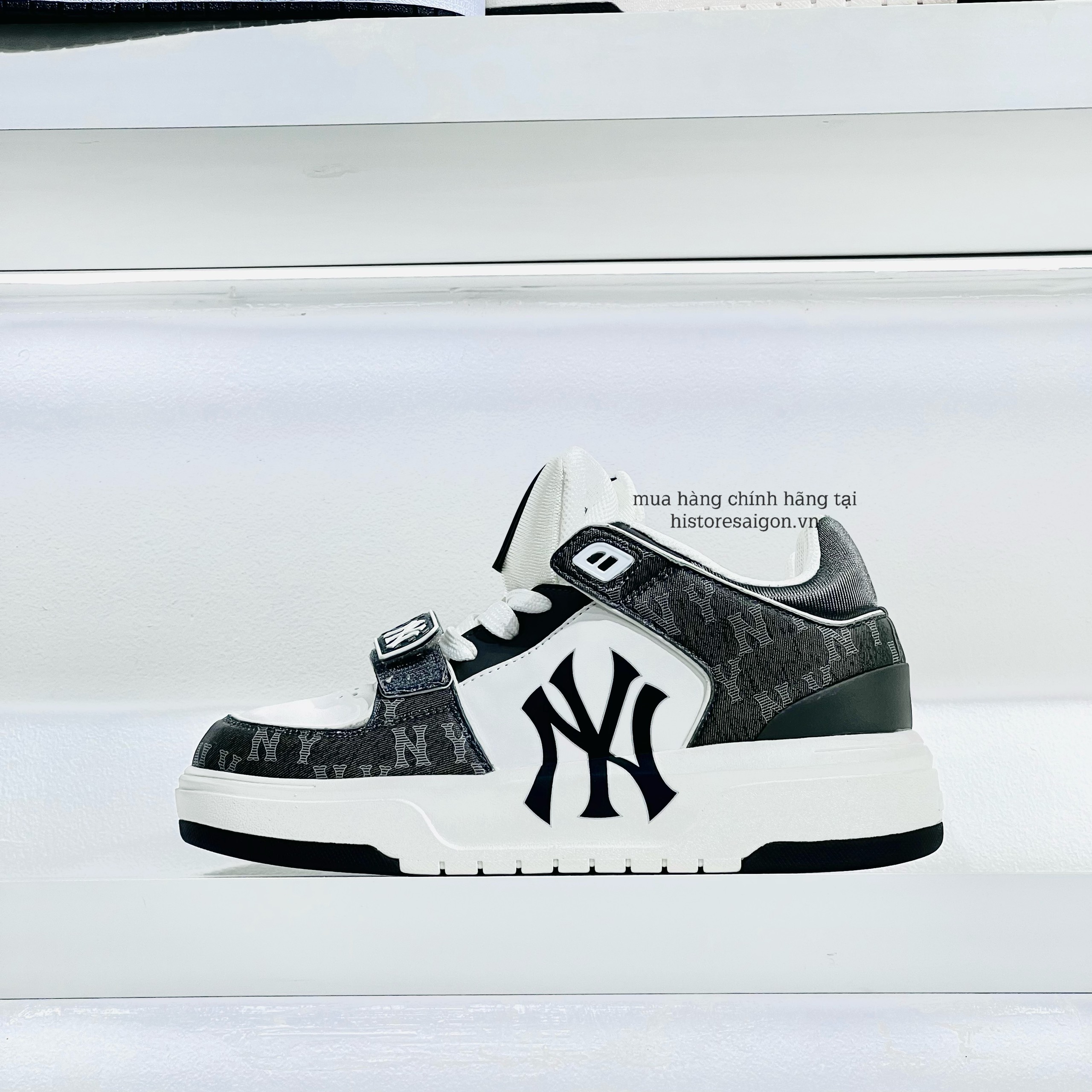 522 -  Giày MLB Liner Mid Monogram NY - Xám Đen - Code 3ASXCDN3N-50BKS [HÀNG CHÍNH HÃNG]
