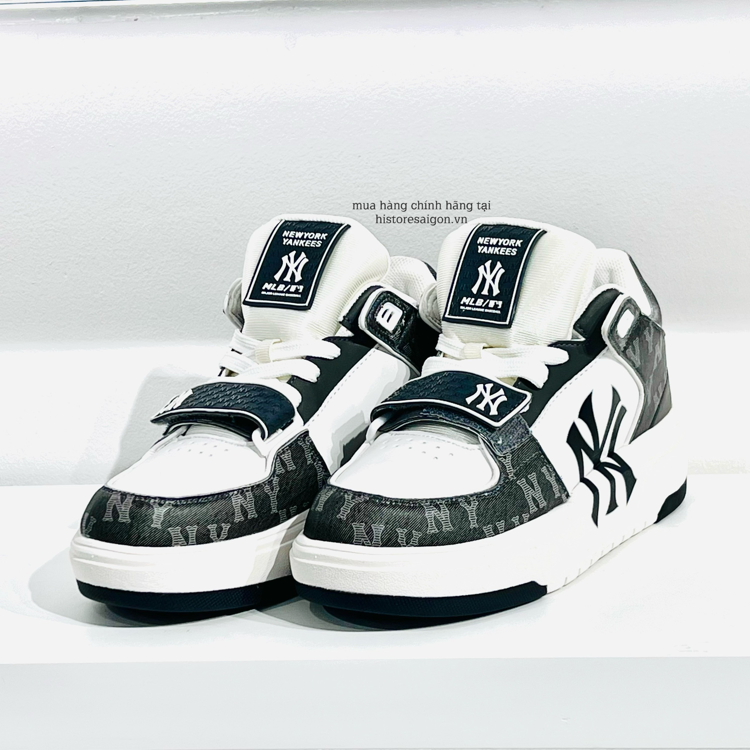 522 -  Giày MLB Liner Mid Monogram NY - Xám Đen - Code 3ASXCDN3N-50BKS [HÀNG CHÍNH HÃNG]