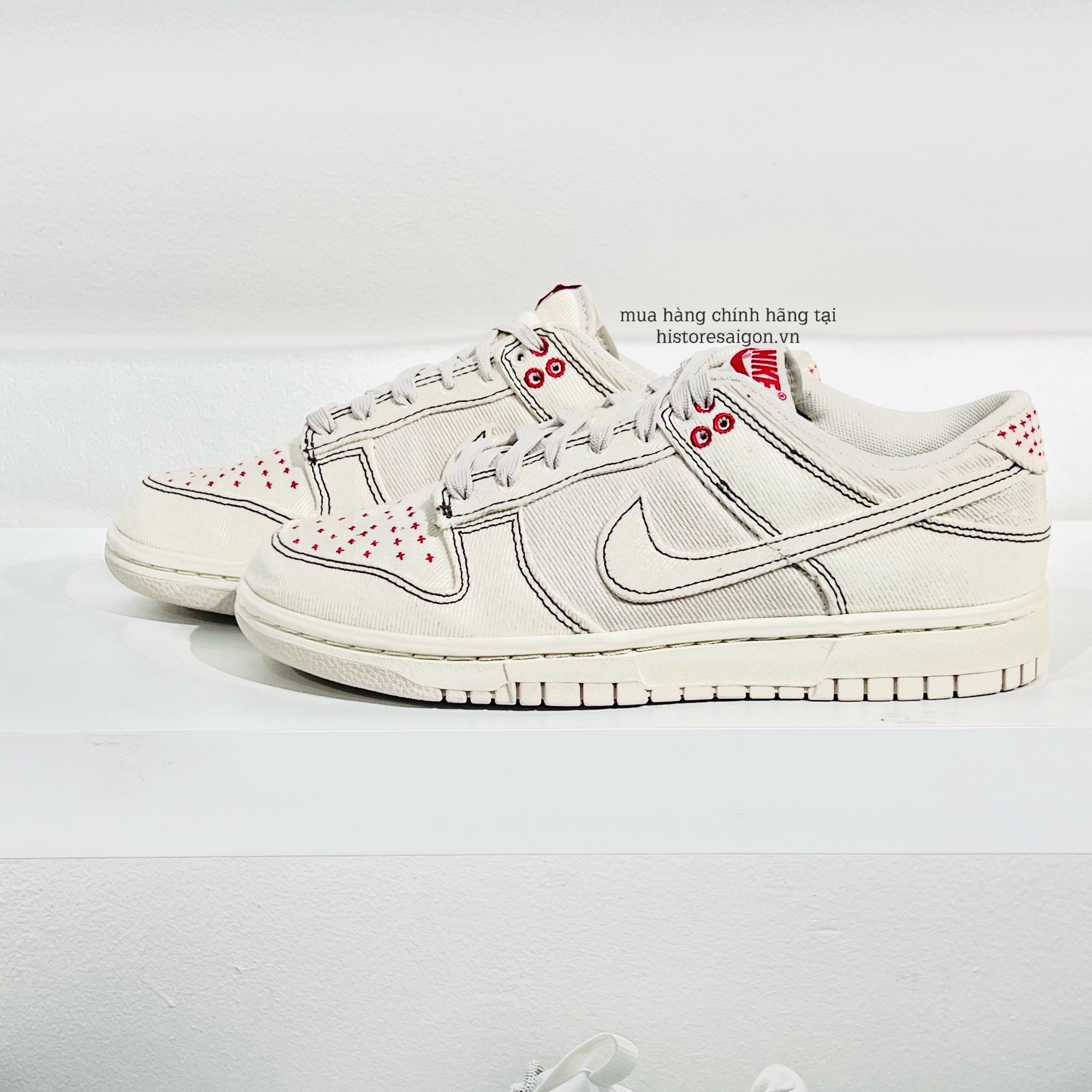 076 -  Giày Nike Dunk Nike Dunk Low SE ‘Sashiko Light Orewood Brown’ - Trắng Kem - Code DV0834 100 [HÀNG CHÍNH HÃNG]