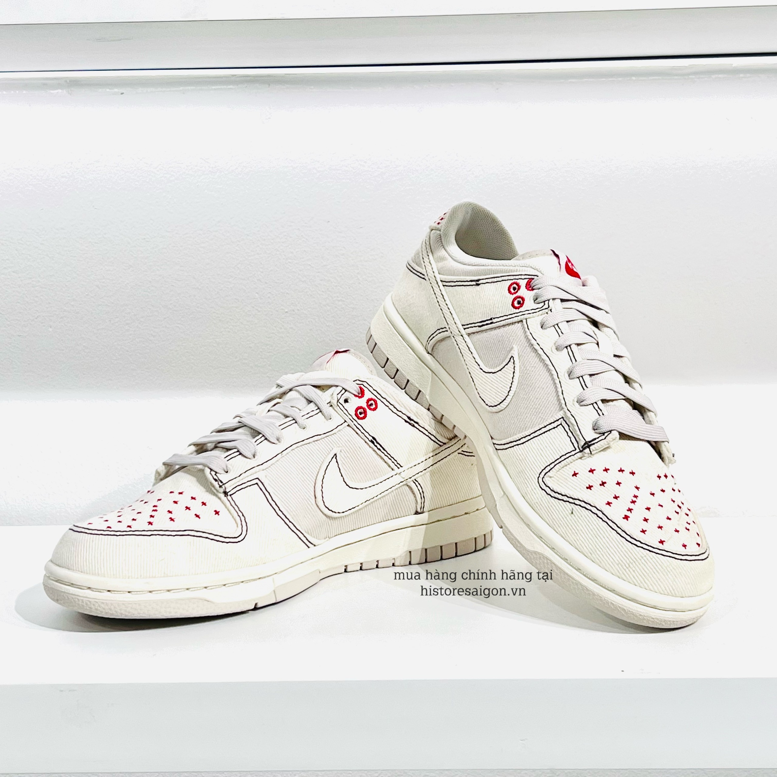 076 -  Giày Nike Dunk Nike Dunk Low SE ‘Sashiko Light Orewood Brown’ - Trắng Kem - Code DV0834 100 [HÀNG CHÍNH HÃNG]
