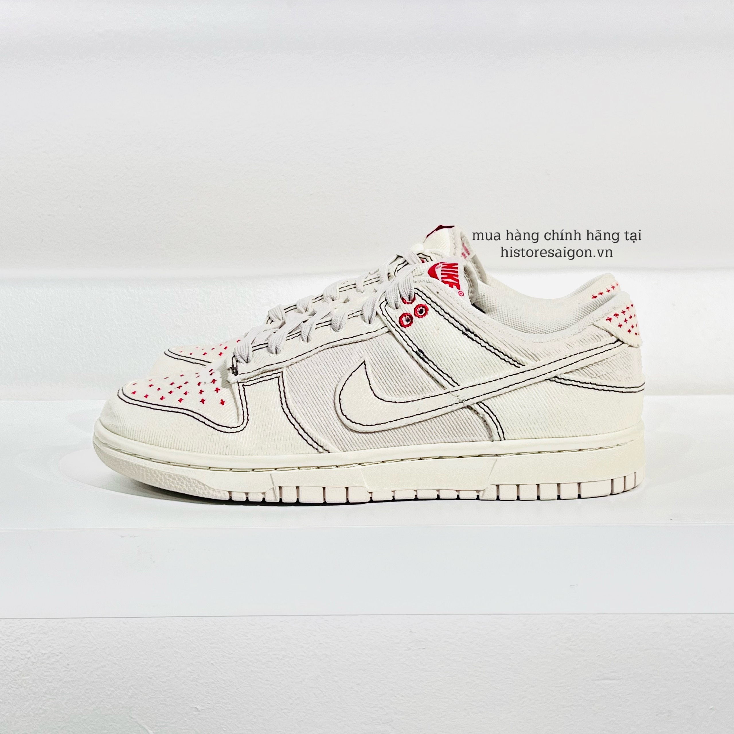 076 -  Giày Nike Dunk Nike Dunk Low SE ‘Sashiko Light Orewood Brown’ - Trắng Kem - Code DV0834 100 [HÀNG CHÍNH HÃNG]