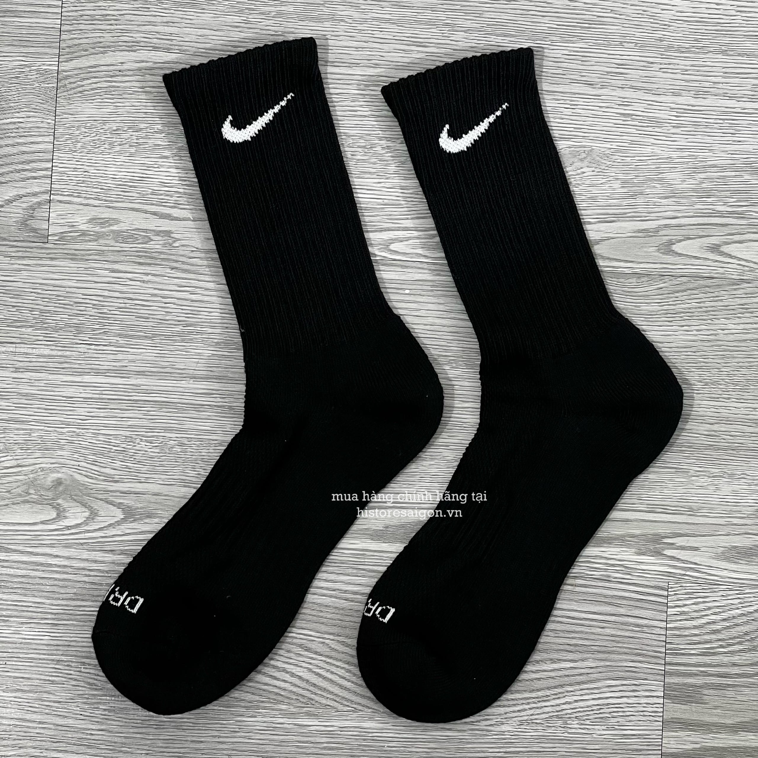 044-1 -  Vớ Nike Everyday Dri Fit - Đen - Cổ Cao [HÀNG CHÍNH HÃNG]