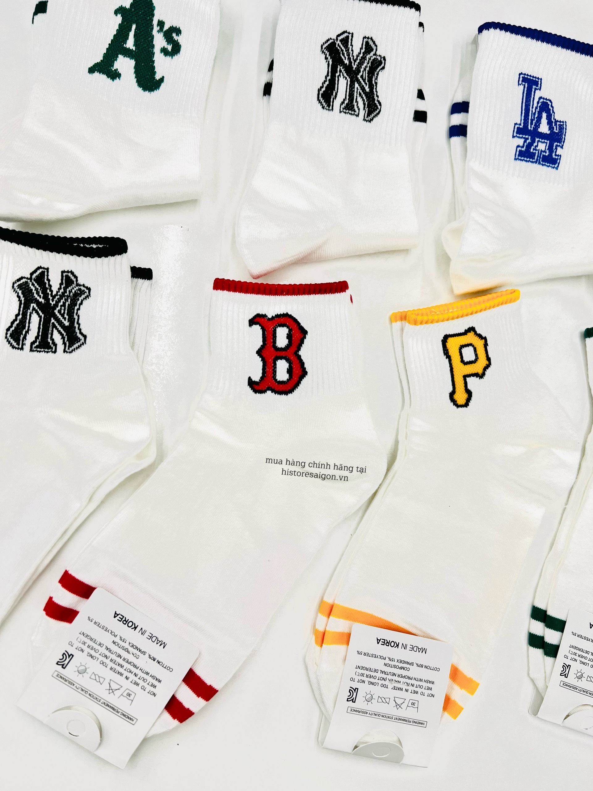 532 -  Vớ/Tất Korea MLB Thể Thao - Cổ Thấp - Big P Vàng [HÀNG CHÍNH HÃNG]