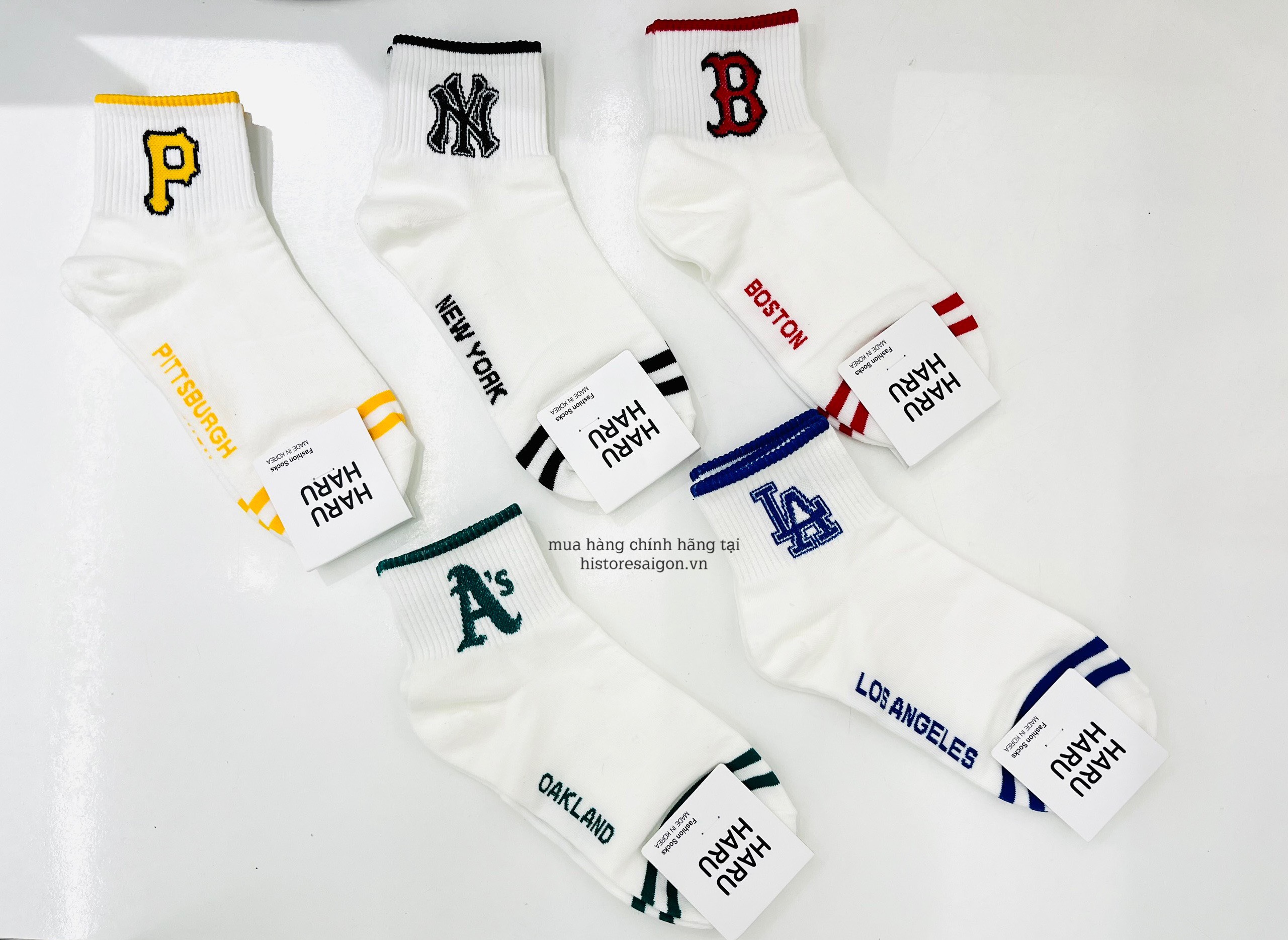 532 -  Vớ/Tất Korea MLB Thể Thao - Cổ Thấp - Big P Vàng [HÀNG CHÍNH HÃNG]