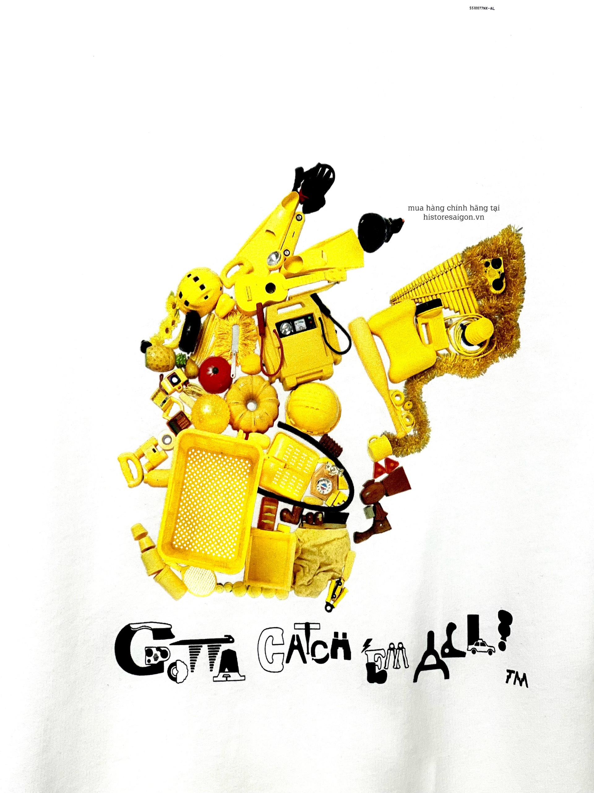156 -  Áo Uniqlo - Trắng - Pikachu Vàng [HÀNG CHÍNH HÃNG]