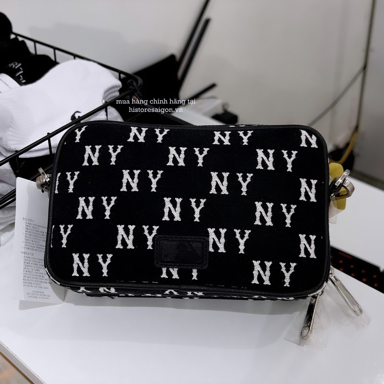 558 -  Túi MLB NY Monogram Mini New York Yankees - Đen - Code 3ACRS014N-50BKS [HÀNG CHÍNH HÃNG]