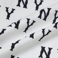 702 -  Áo Polo MLB Front Pattern Collar NY Monogram - Trắng Ivory - Code 3APQM0443 50IVS [HÀNG CHÍNH HÃNG]