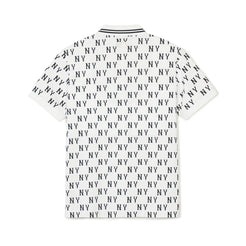 702 -  Áo Polo MLB Front Pattern Collar NY Monogram - Trắng Ivory - Code 3APQM0443 50IVS [HÀNG CHÍNH HÃNG]
