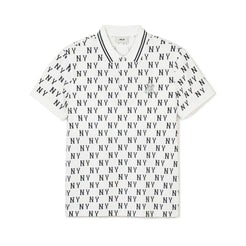 702 -  Áo Polo MLB Front Pattern Collar NY Monogram - Trắng Ivory - Code 3APQM0443 50IVS [HÀNG CHÍNH HÃNG]