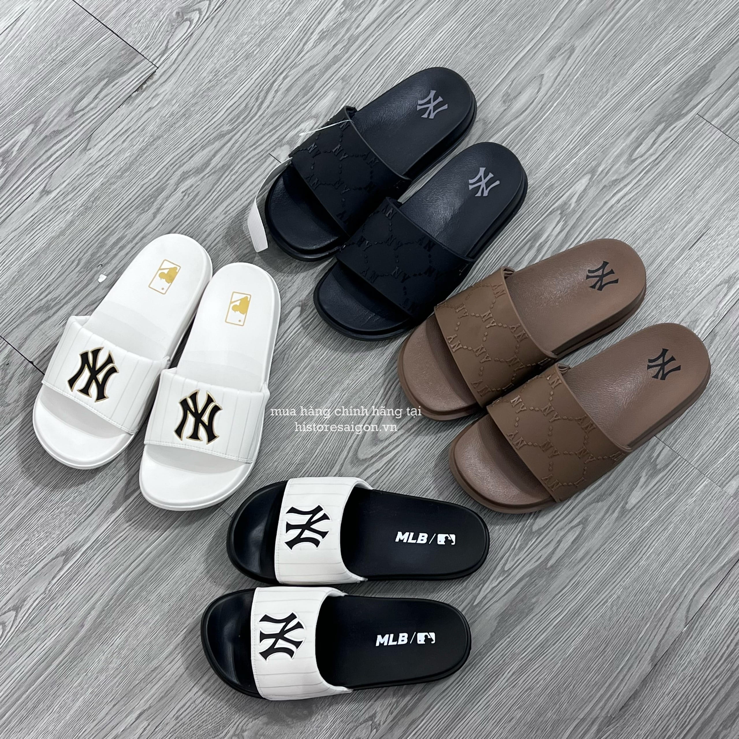 669 -  Dép MLB NY Mound Dia Monogram - Nâu - Code 3ALPAC123 50BRW [HÀNG CHÍNH HÃNG]