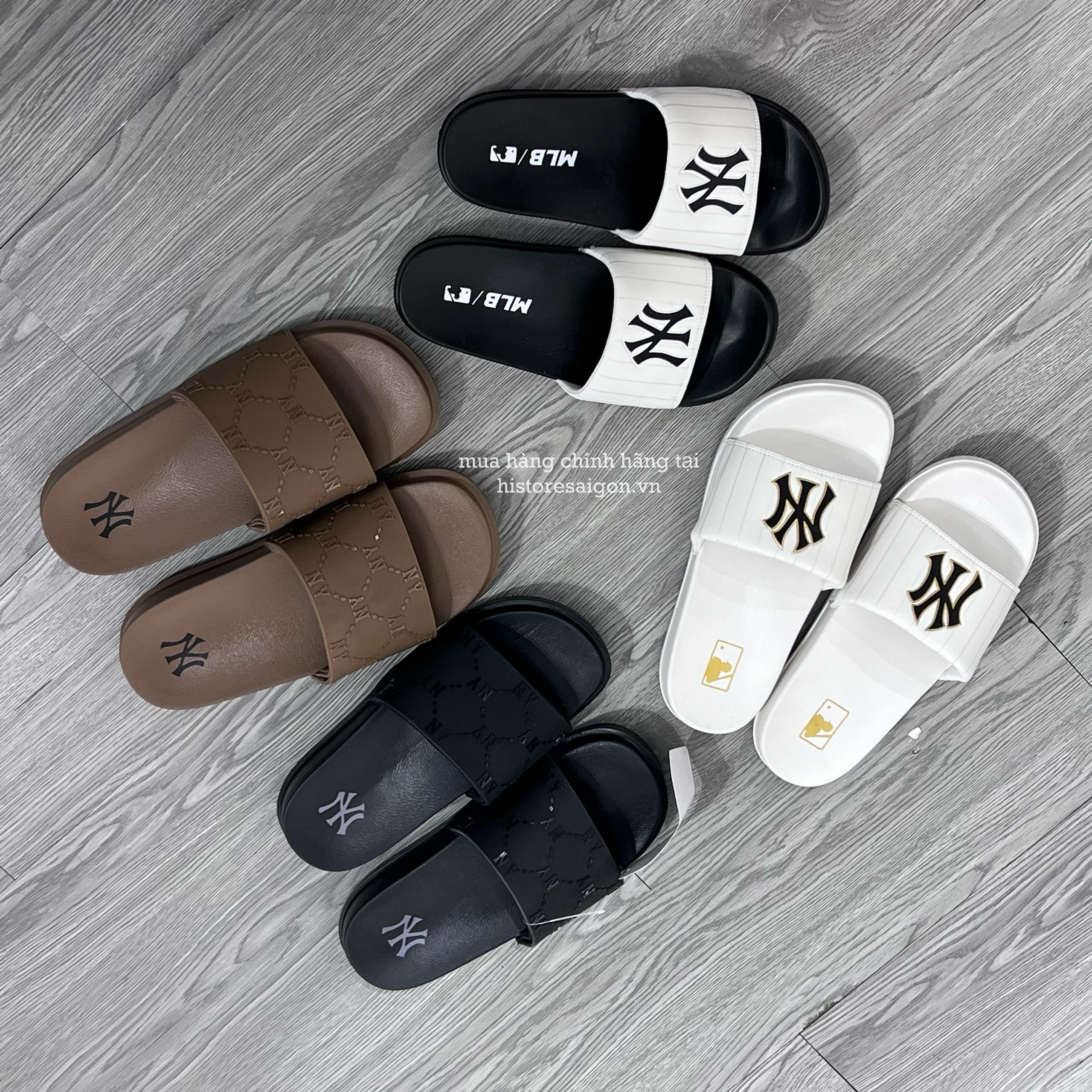 666 -  Dép MLB NY Mound Dia Monogram - Đen - Code 3ALPAC123 50BKS [HÀNG CHÍNH HÃNG]