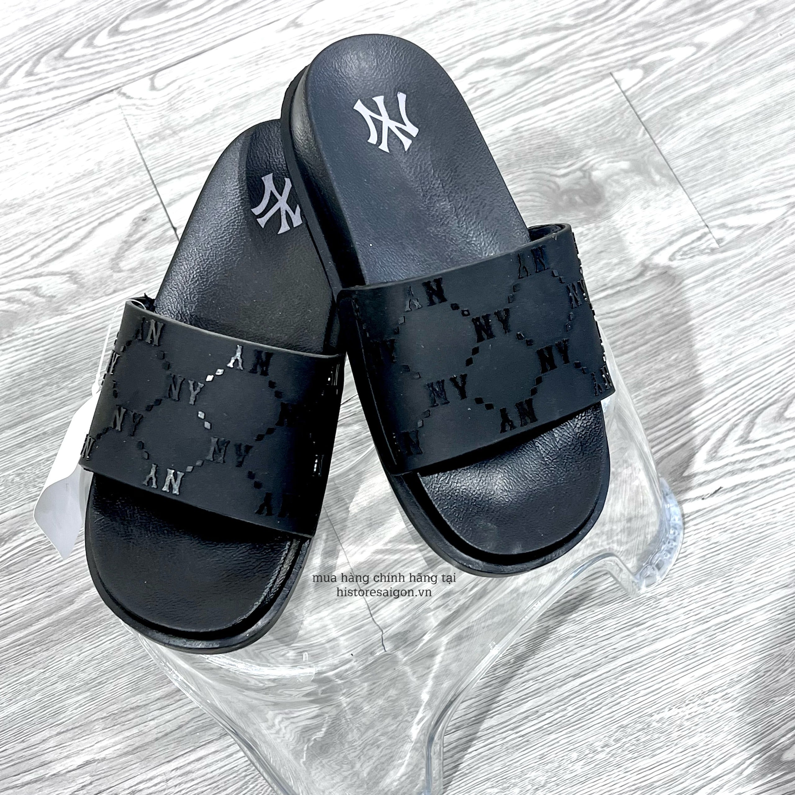 666 -  Dép MLB NY Mound Dia Monogram - Đen - Code 3ALPAC123 50BKS [HÀNG CHÍNH HÃNG]