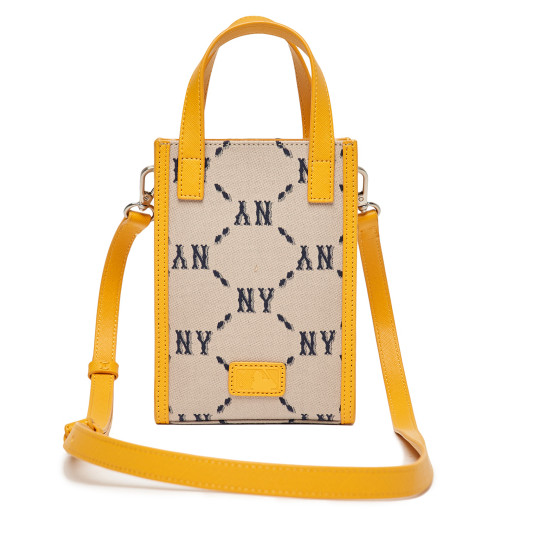 741 -  Túi MLB NY Diamond Monogram - Cellbag Dọc - Beige - Code 3ACRH012N 50BGS [HÀNG CHÍNH HÃNG]