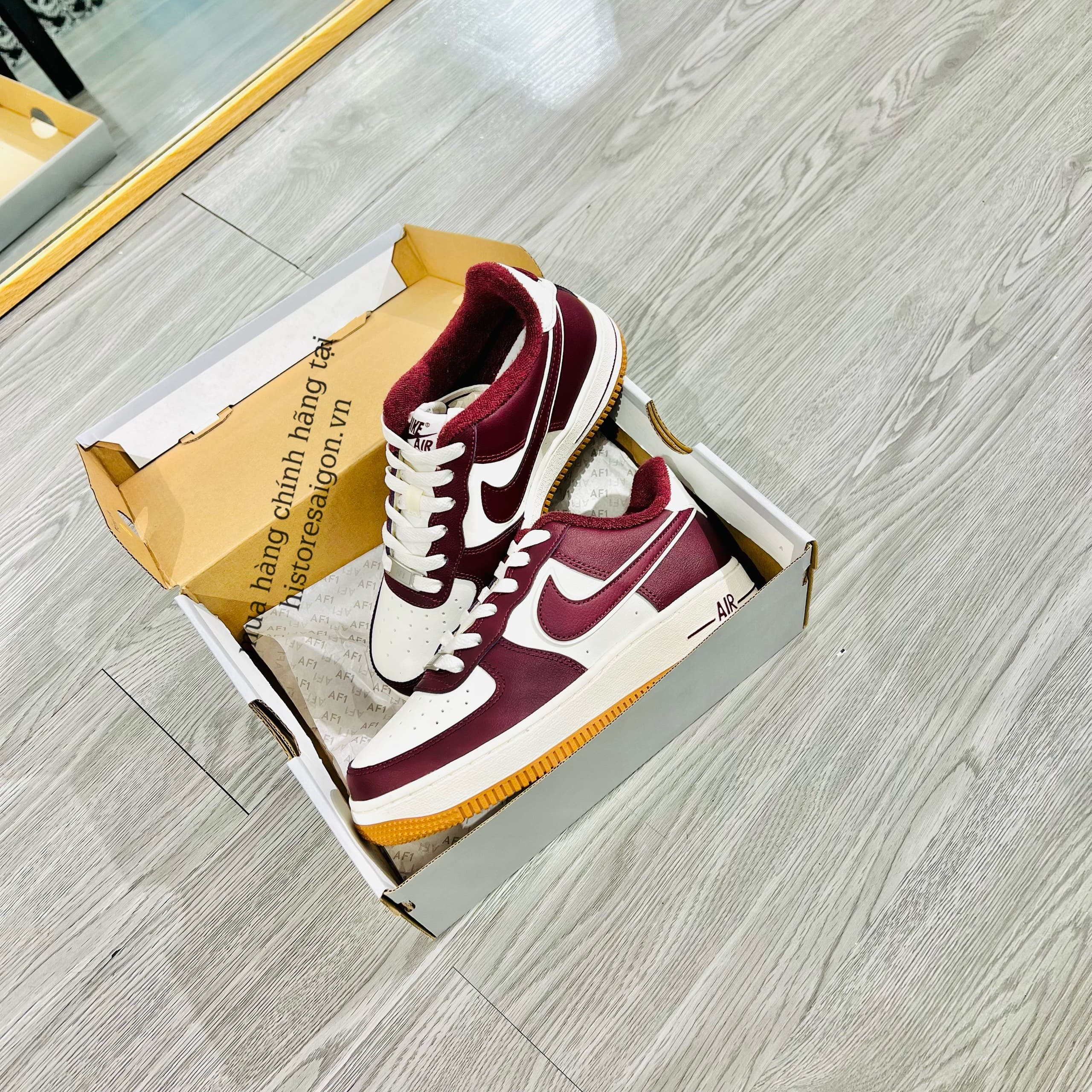 775 -  Giày Nike Air Force 1 GS Team Red Gum DQ5972 100  [HÀNG CHÍNH HÃNG]