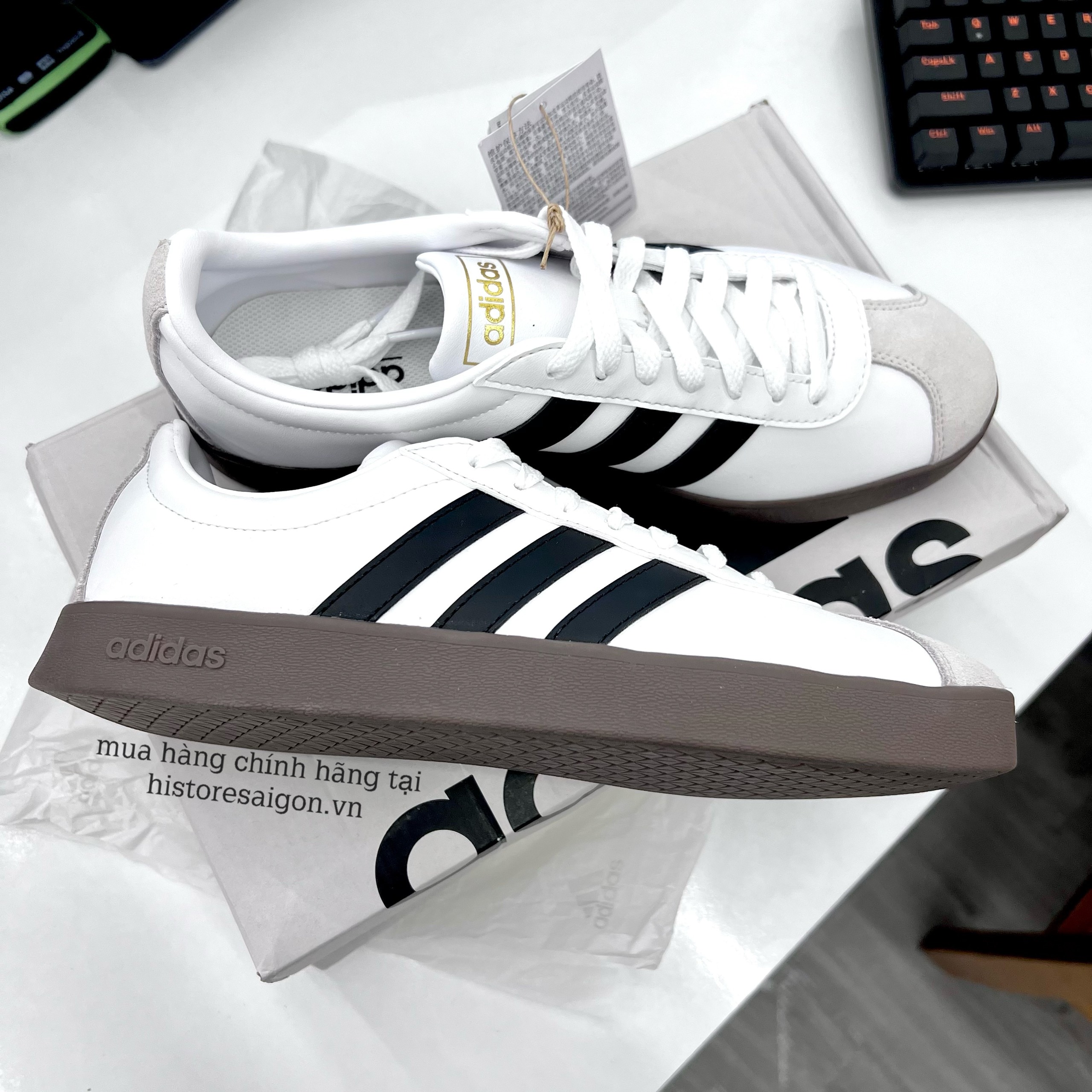 651 -  Giày Adidas Neo VL Court 2.0 - White Black Gum - Code - ID6015 [HÀNG CHÍNH HÃNG]